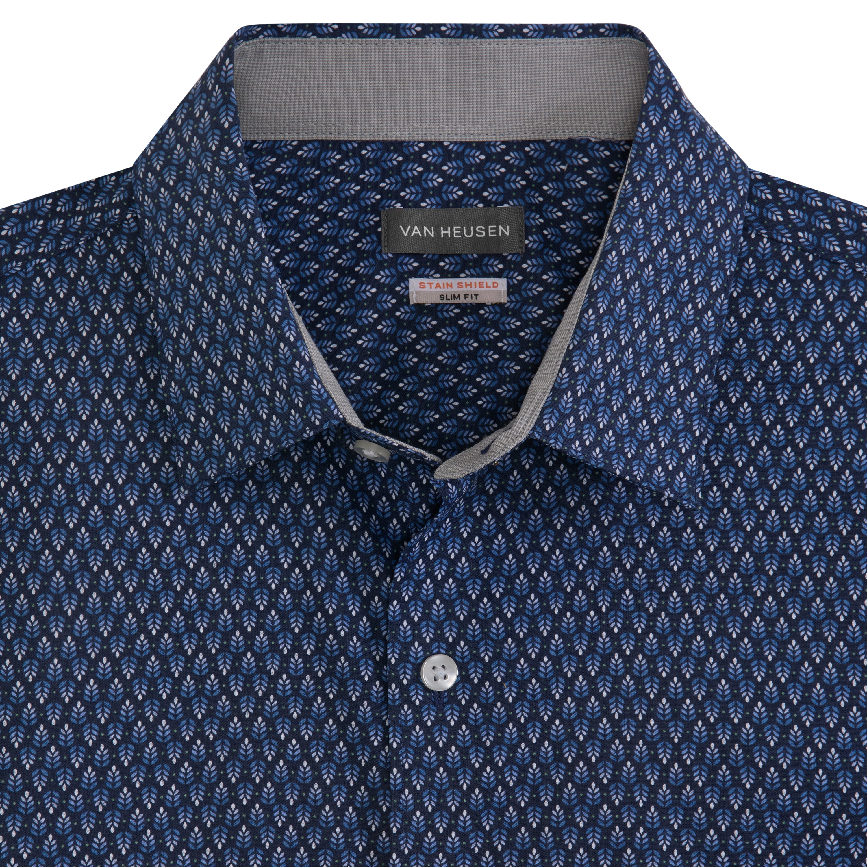 Folsen Short Sleeve Stain Shield Shirt Leaf Print - Slim Fit