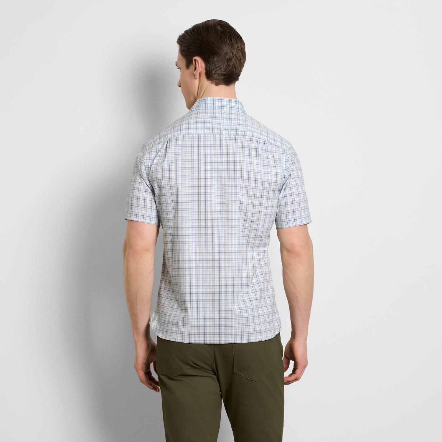 Folsen Short Sleeve Stain Shield Shirt Plaid Print - Slim Fit