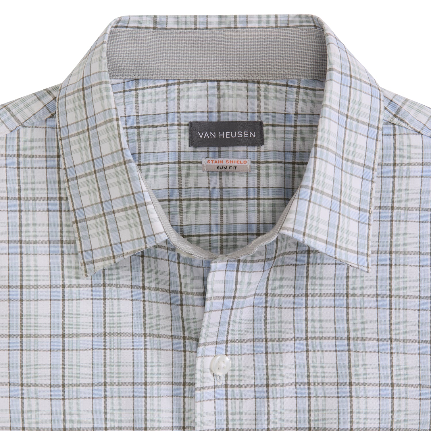 Folsen Short Sleeve Stain Shield Shirt Plaid Print - Slim Fit