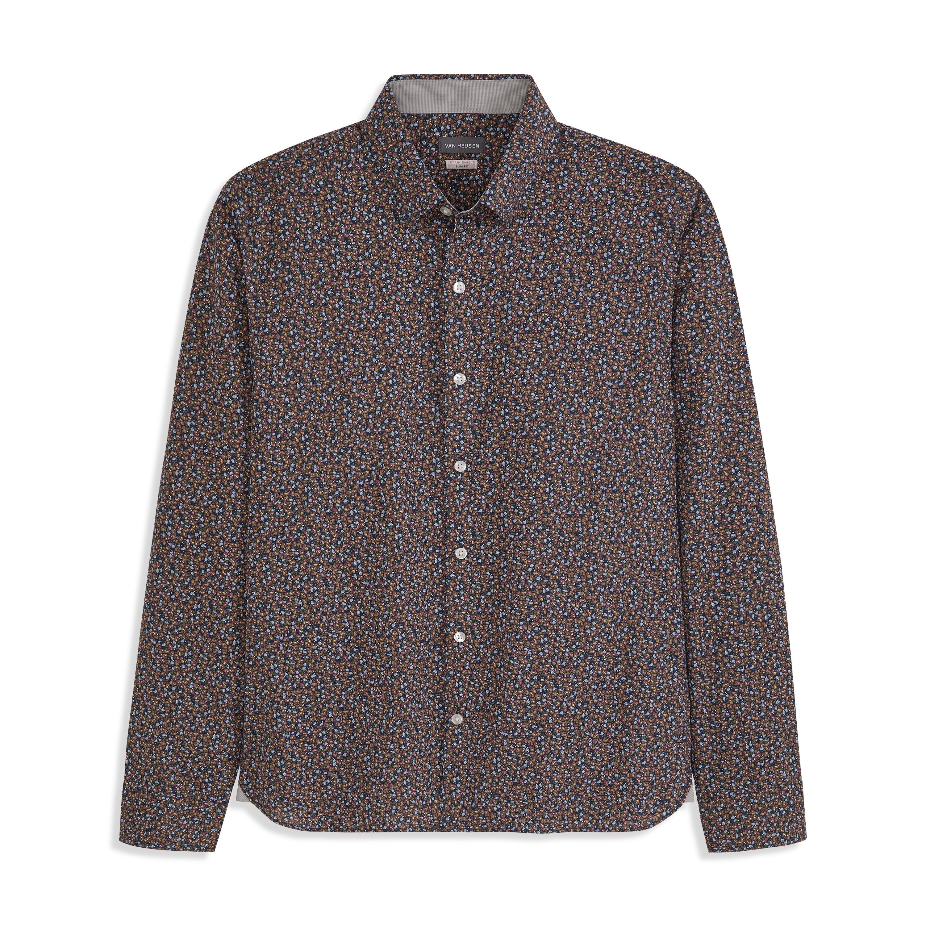 Cronbie Long Sleeve Shirt Stain Shield Shirt Floral Printt - Slim Fit