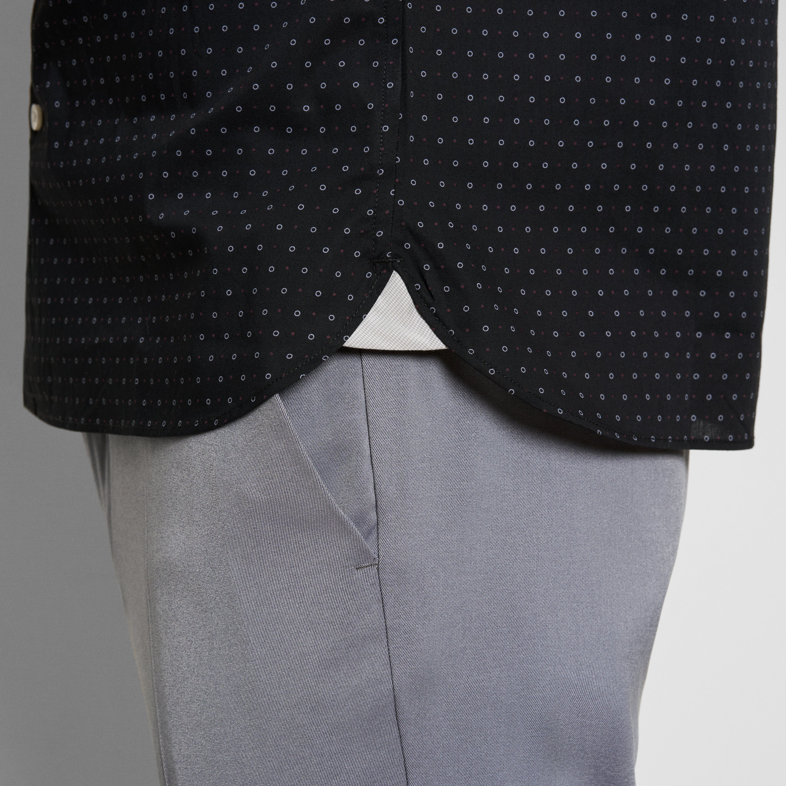 Everyday Defense Stain Shield Dot Print Long Sleeve Shirt - Slim Fit