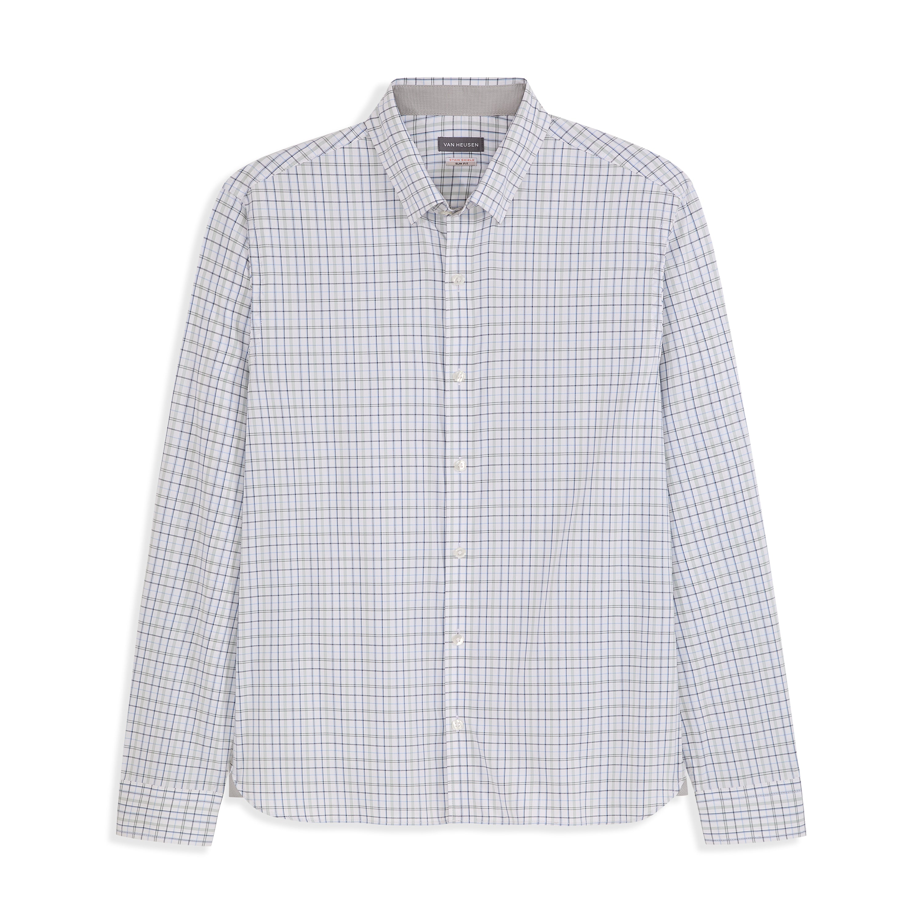 Cronbie Long Sleeve Stain Shield Shirt Open Plaid Print - Slim Fit