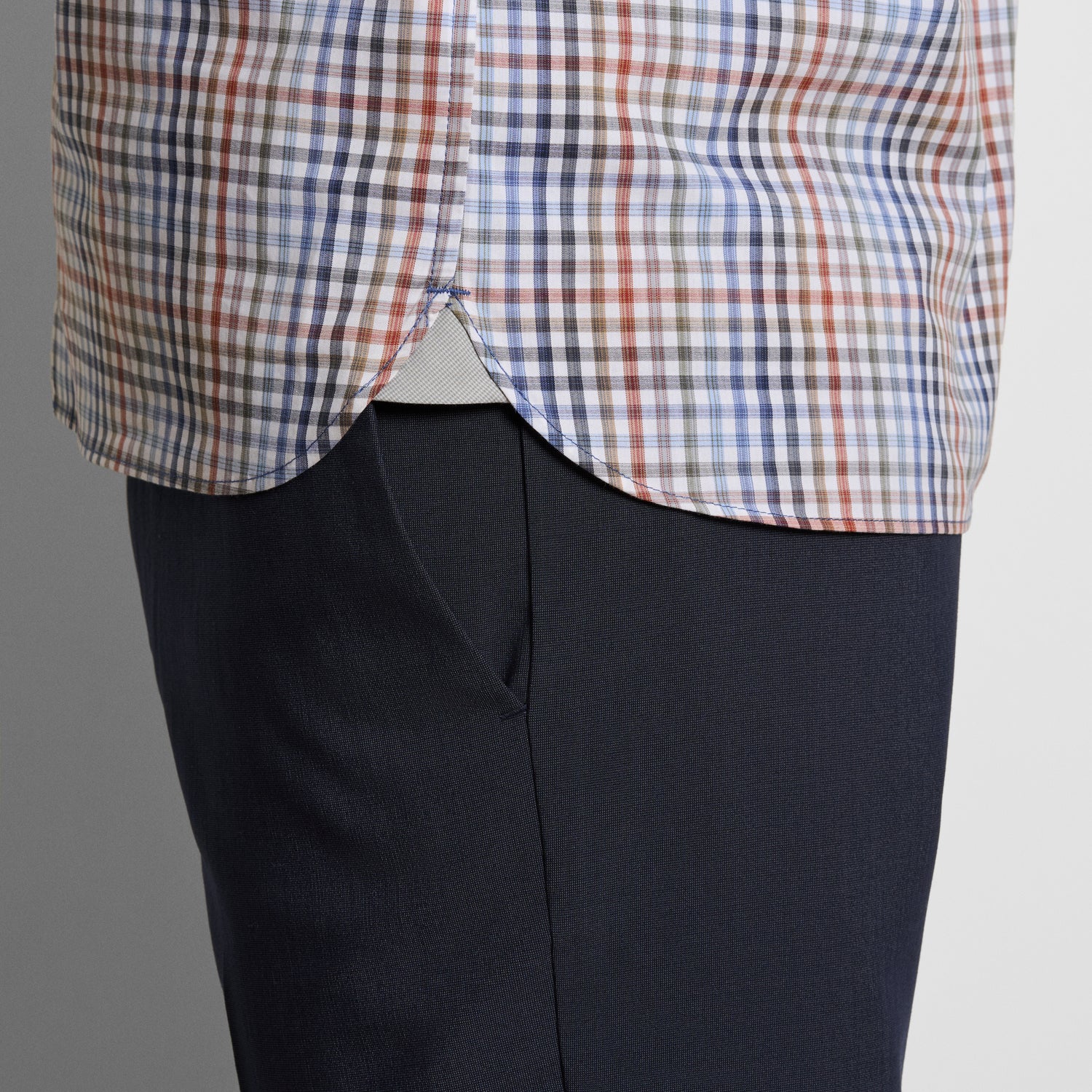Cronbie Long Sleeve Stain Shield Shirt Tattersall Print - Slim Fit