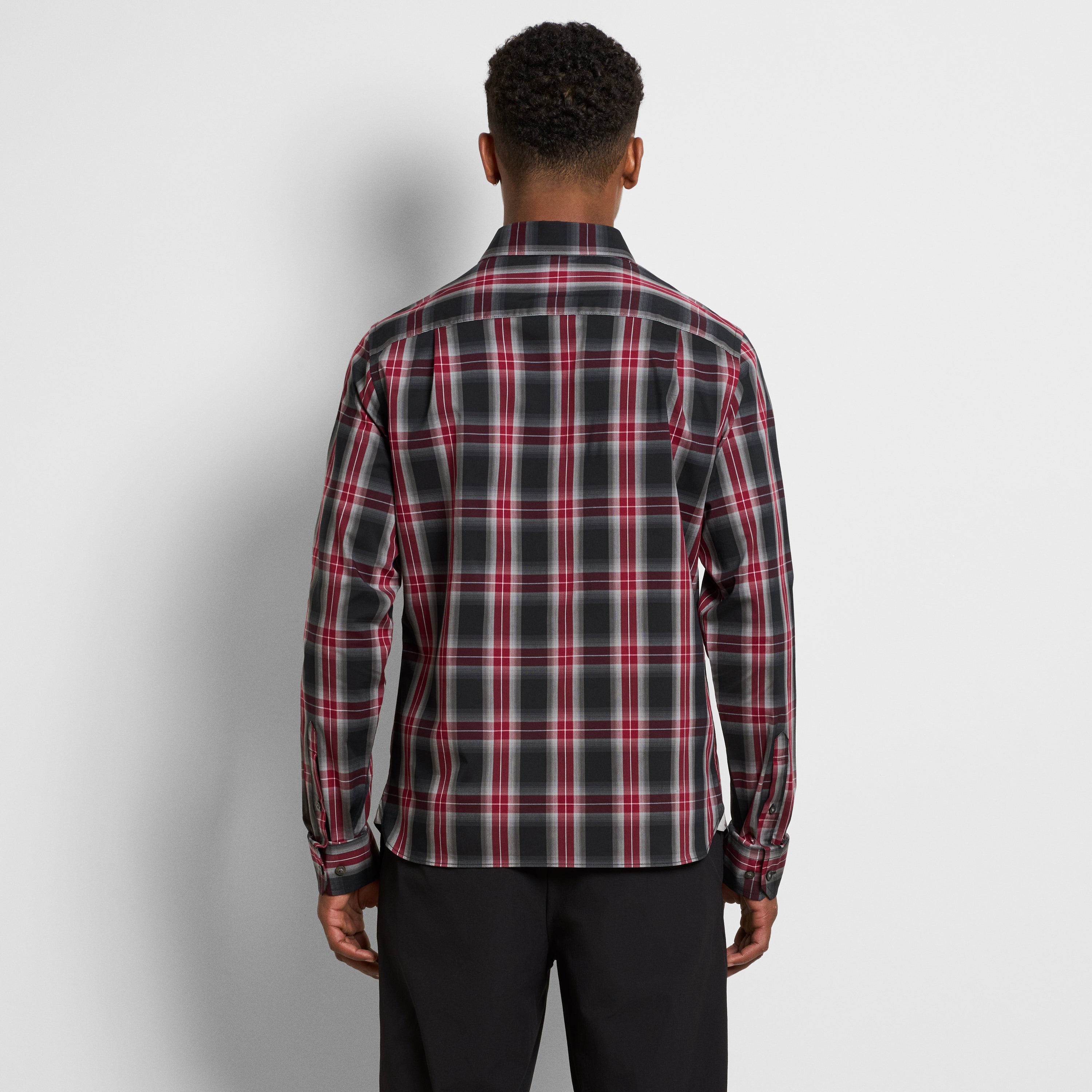 Cronbie Everyday Defense Stain Shield Fave Plaid Print Long Sleeve Shirt - Slim Fit