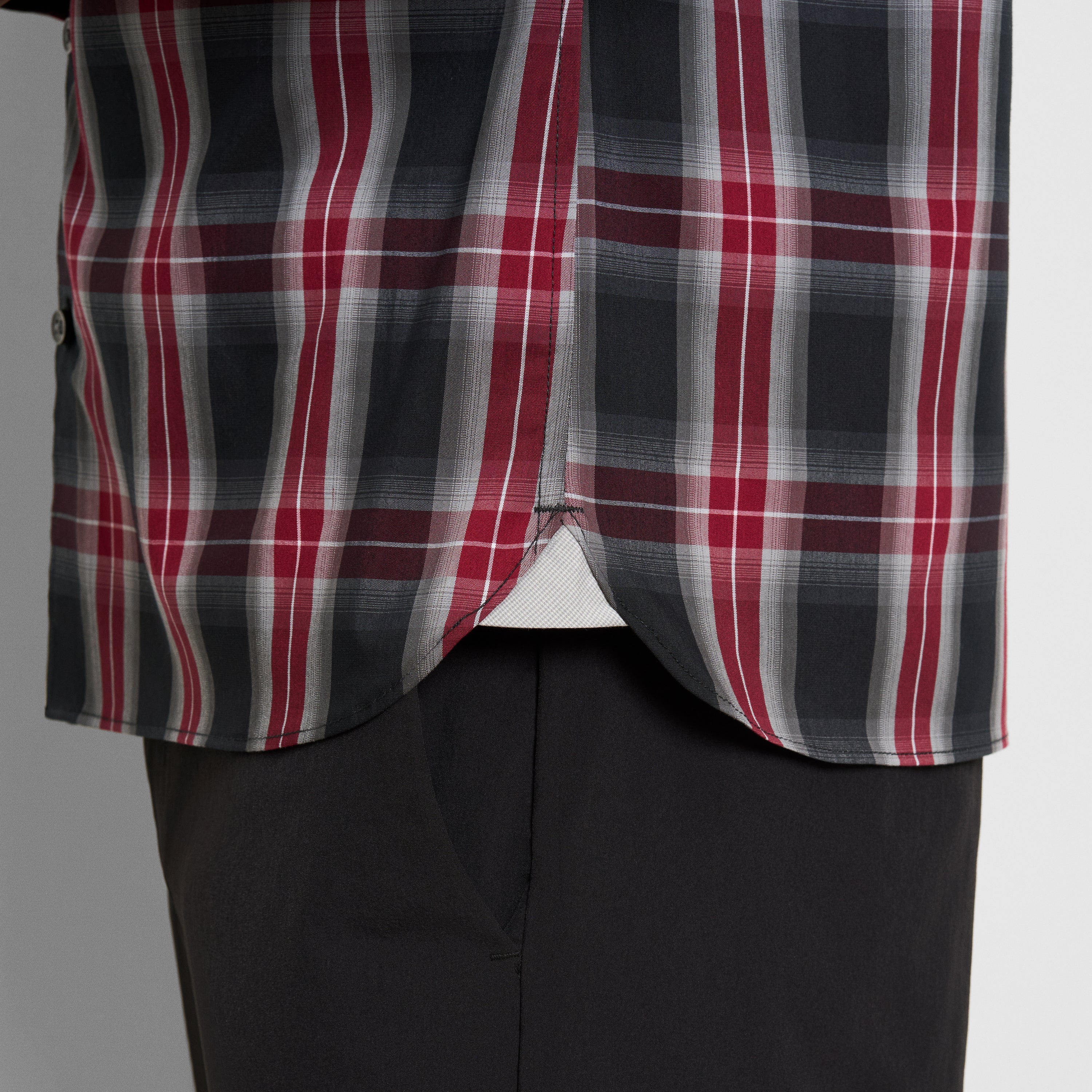 Cronbie Everyday Defense Stain Shield Fave Plaid Print Long Sleeve Shirt - Slim Fit