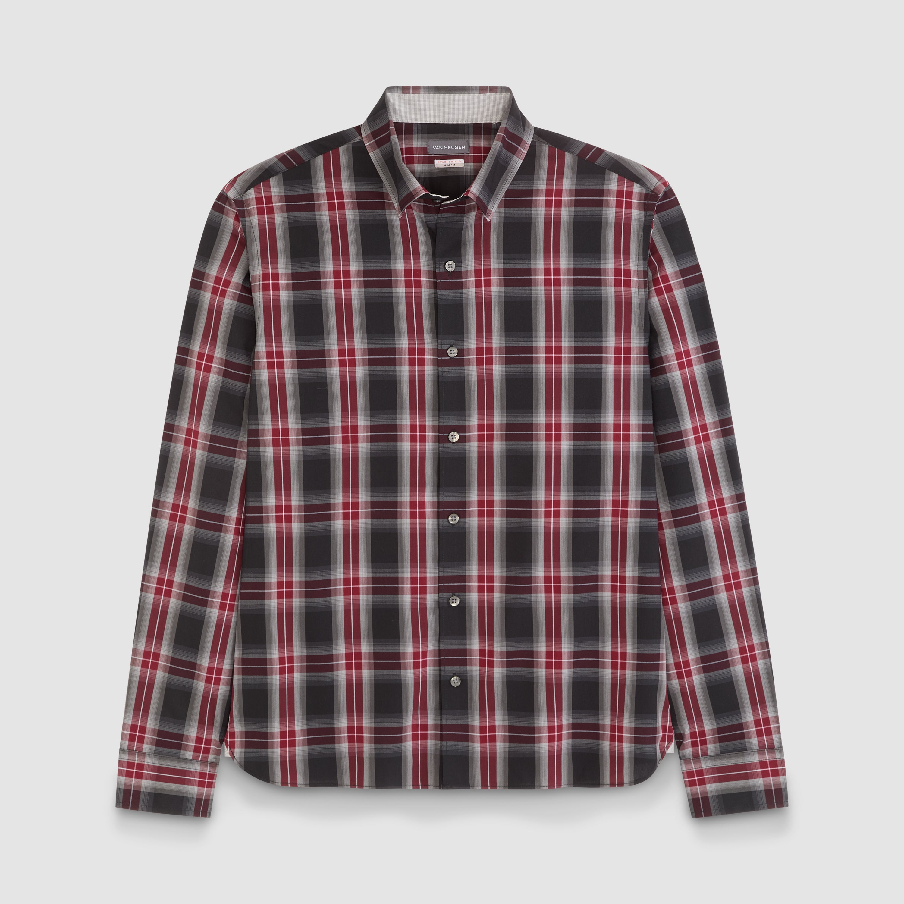 Cronbie Everyday Defense Stain Shield Fave Plaid Print Long Sleeve Shirt - Slim Fit