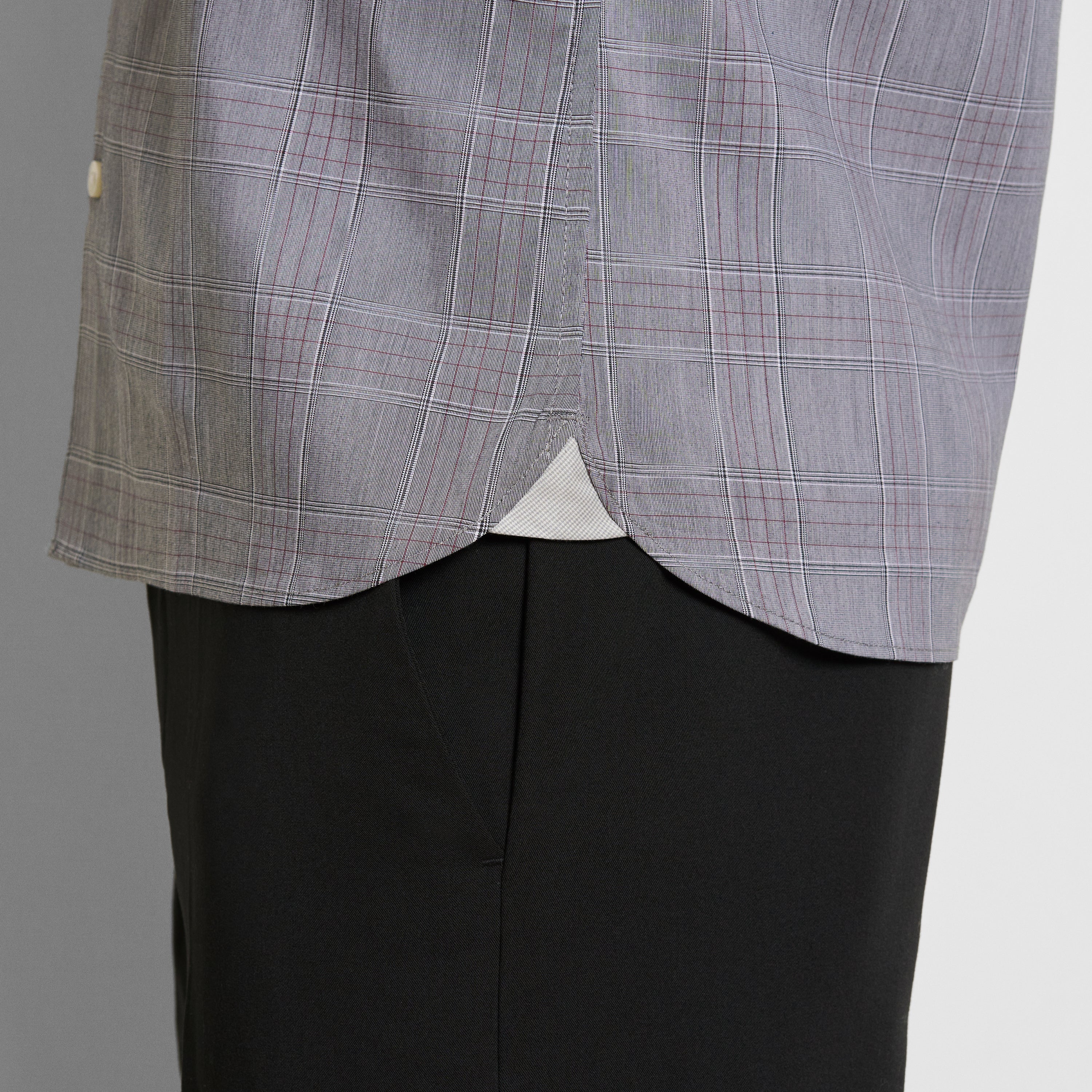 Cronbie Everyday Defense Stain Shield End on End Plaid Long Sleeve Shirt - Slim Fit