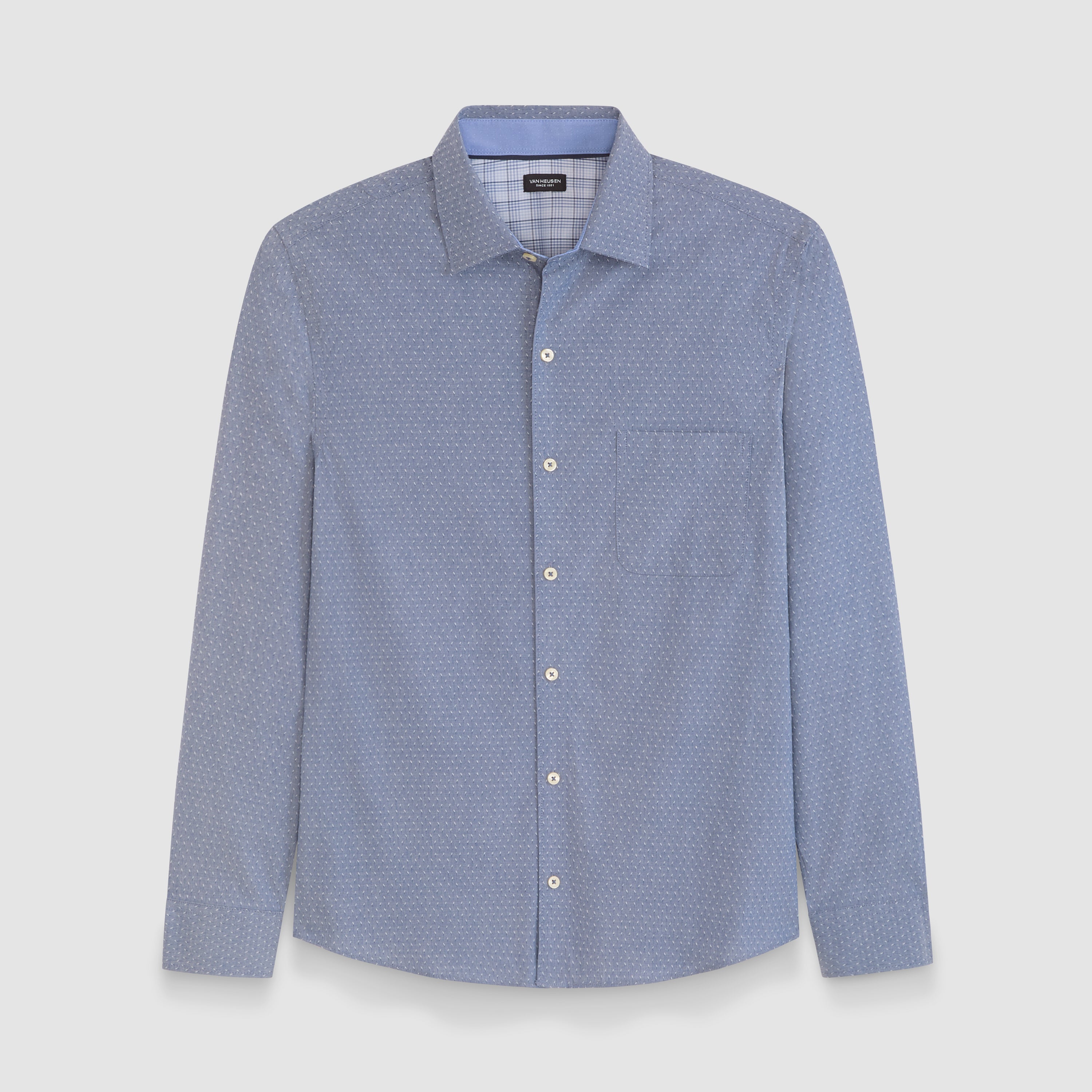 Originals Dobby Texture Print Long Sleeve Shirt - Slim Fit