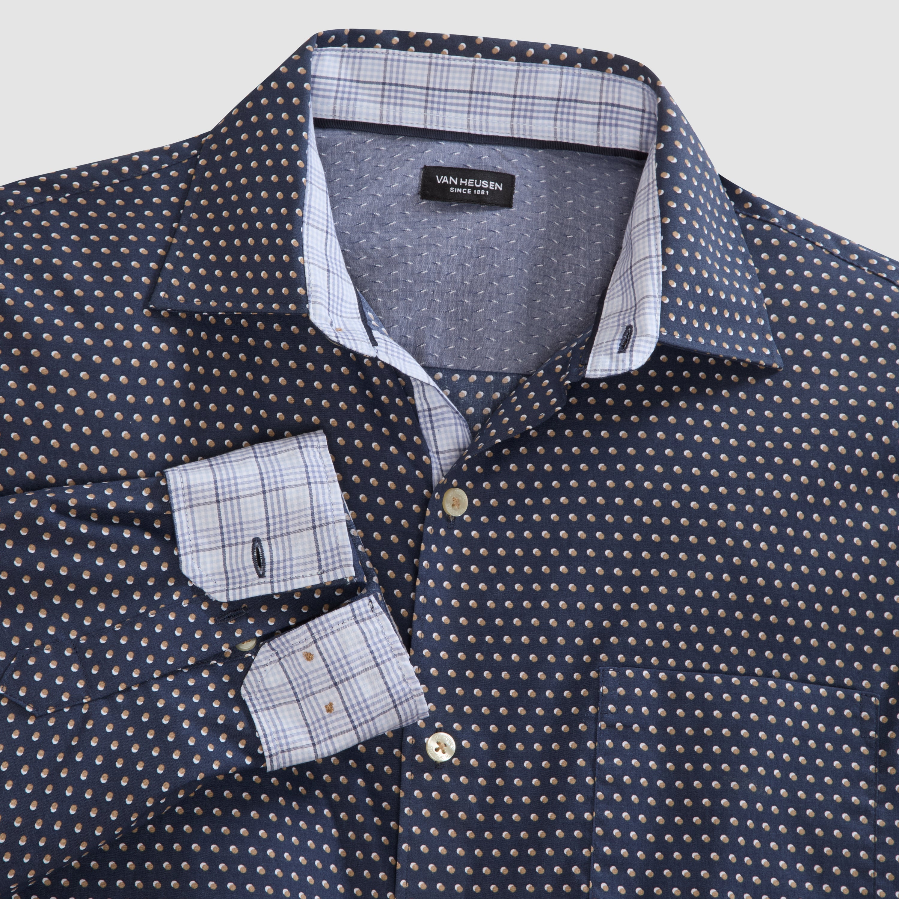 Originals Dot Print Long Sleeve Shirt - Slim Fit