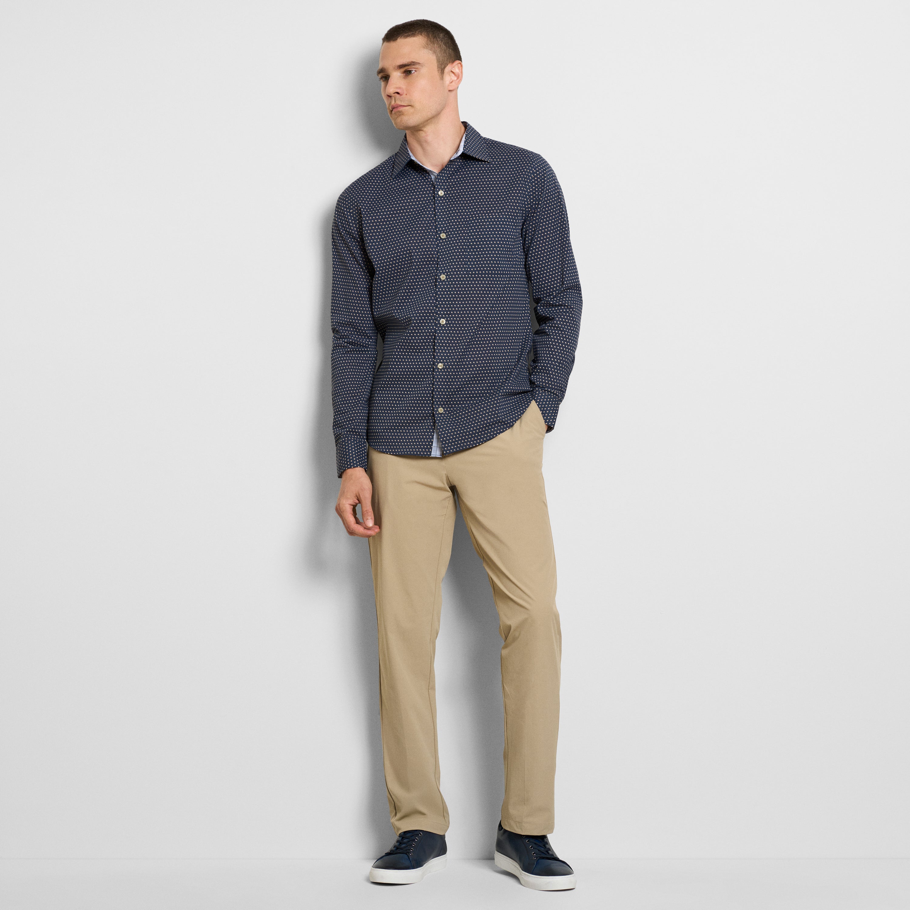 Originals Dot Print Long Sleeve Shirt - Slim Fit