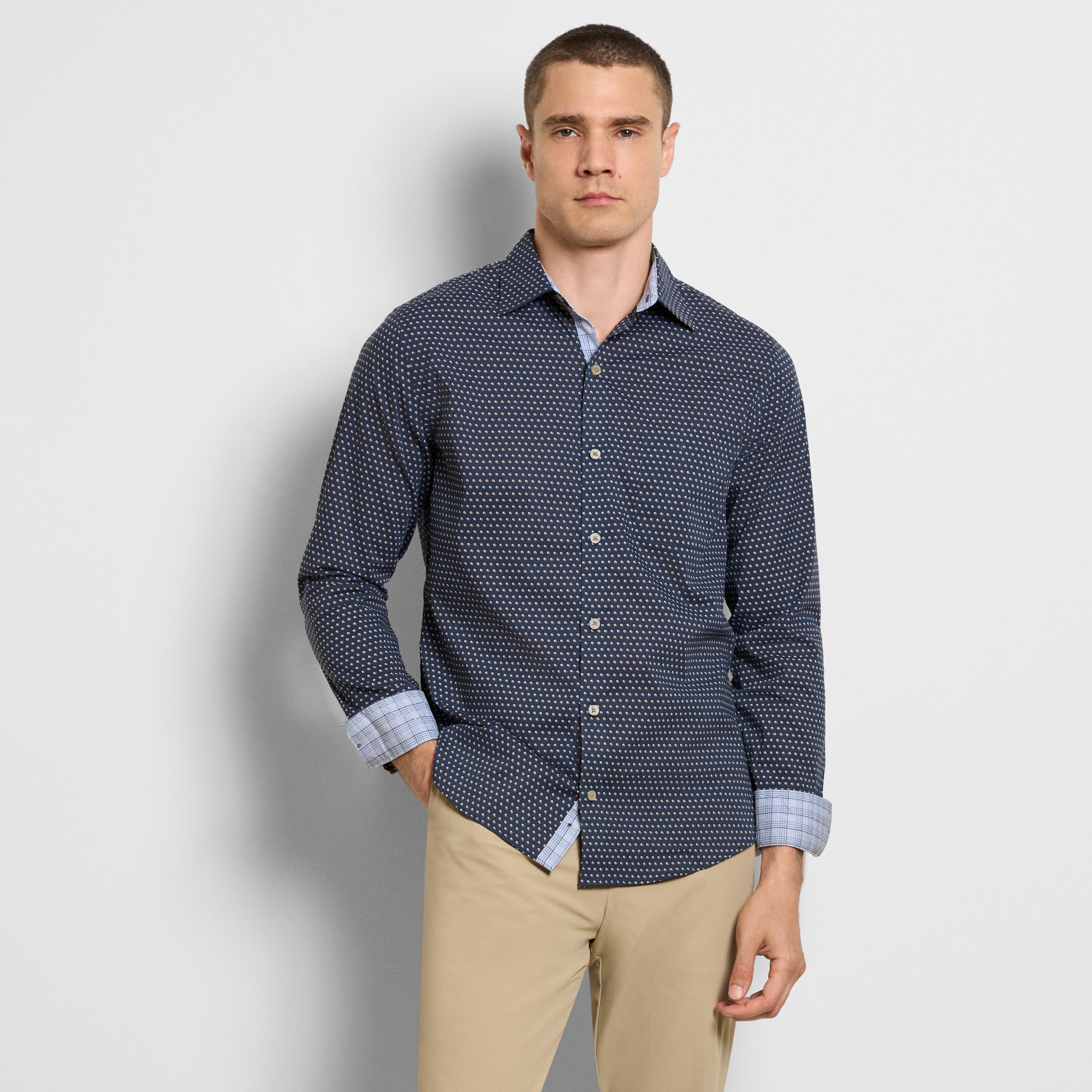 Originals Dot Print Long Sleeve Shirt - Slim Fit