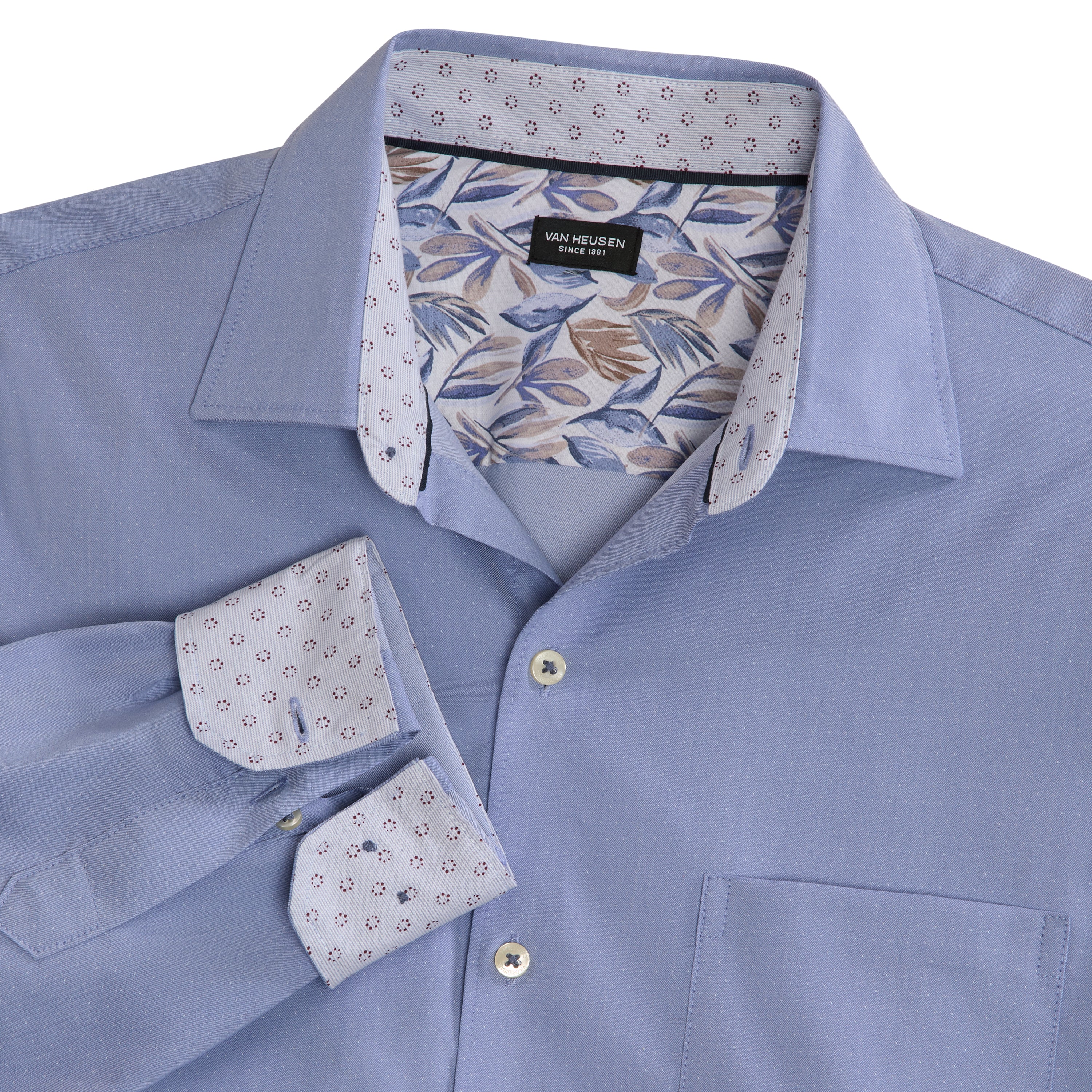 Originals Long Sleeve Shirt Dobby Dot Print - Slim Fit