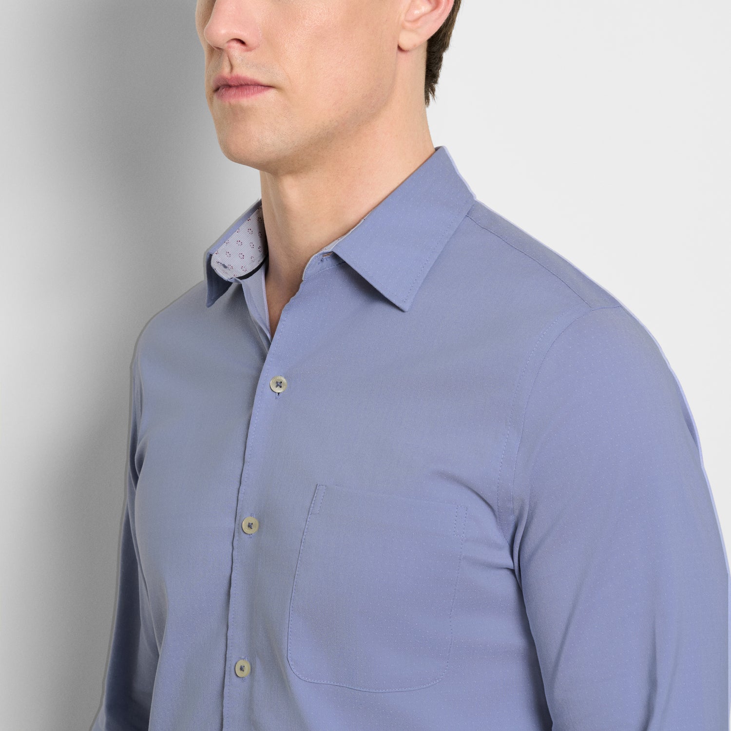 Originals Long Sleeve Shirt Dobby Dot Print - Slim Fit