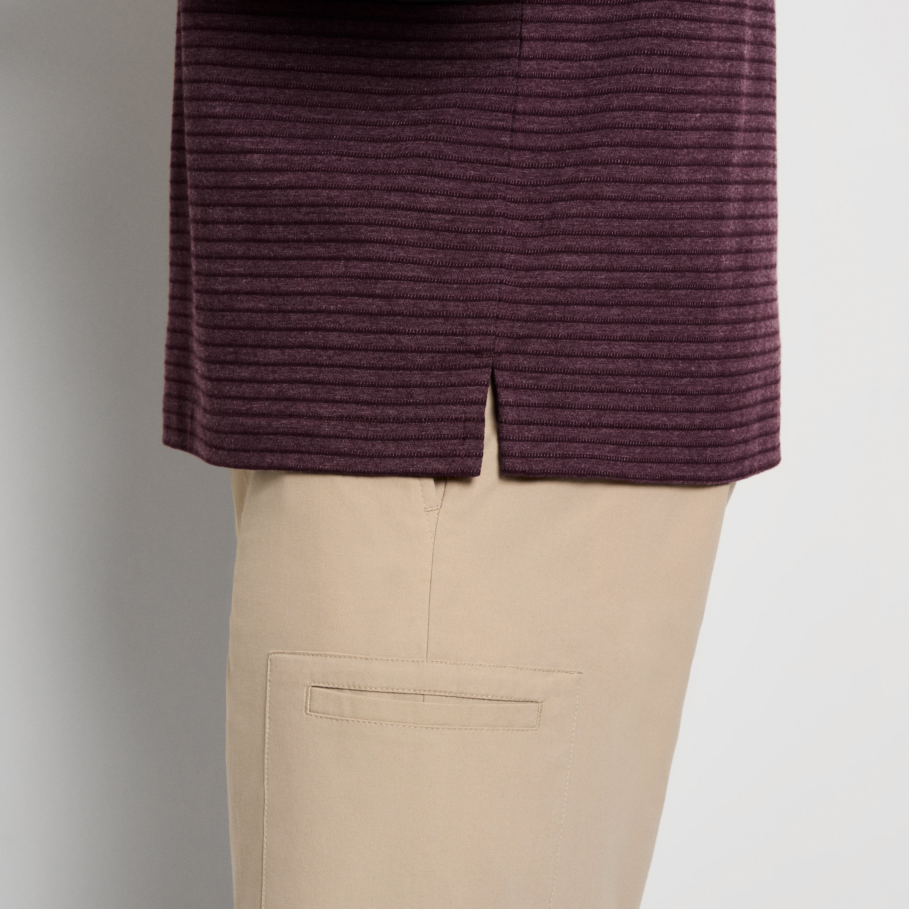 Essential Feeder Stripe Textured Short Sleeve Polo