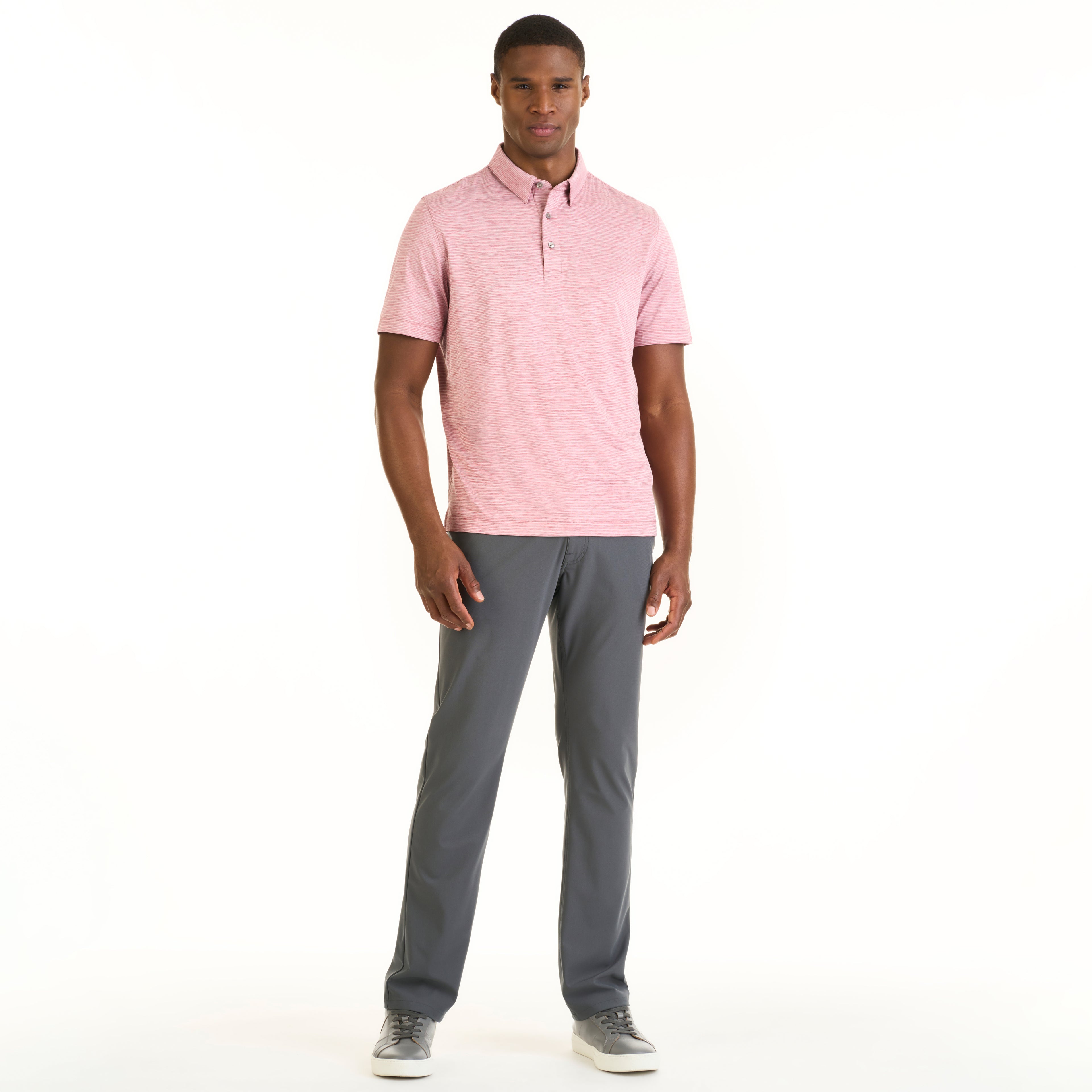 Performance Heather Striped Polo