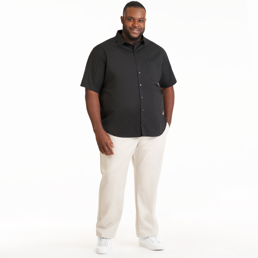 Folsen Short Sleeve Stain Shield Solid - Big & Tall