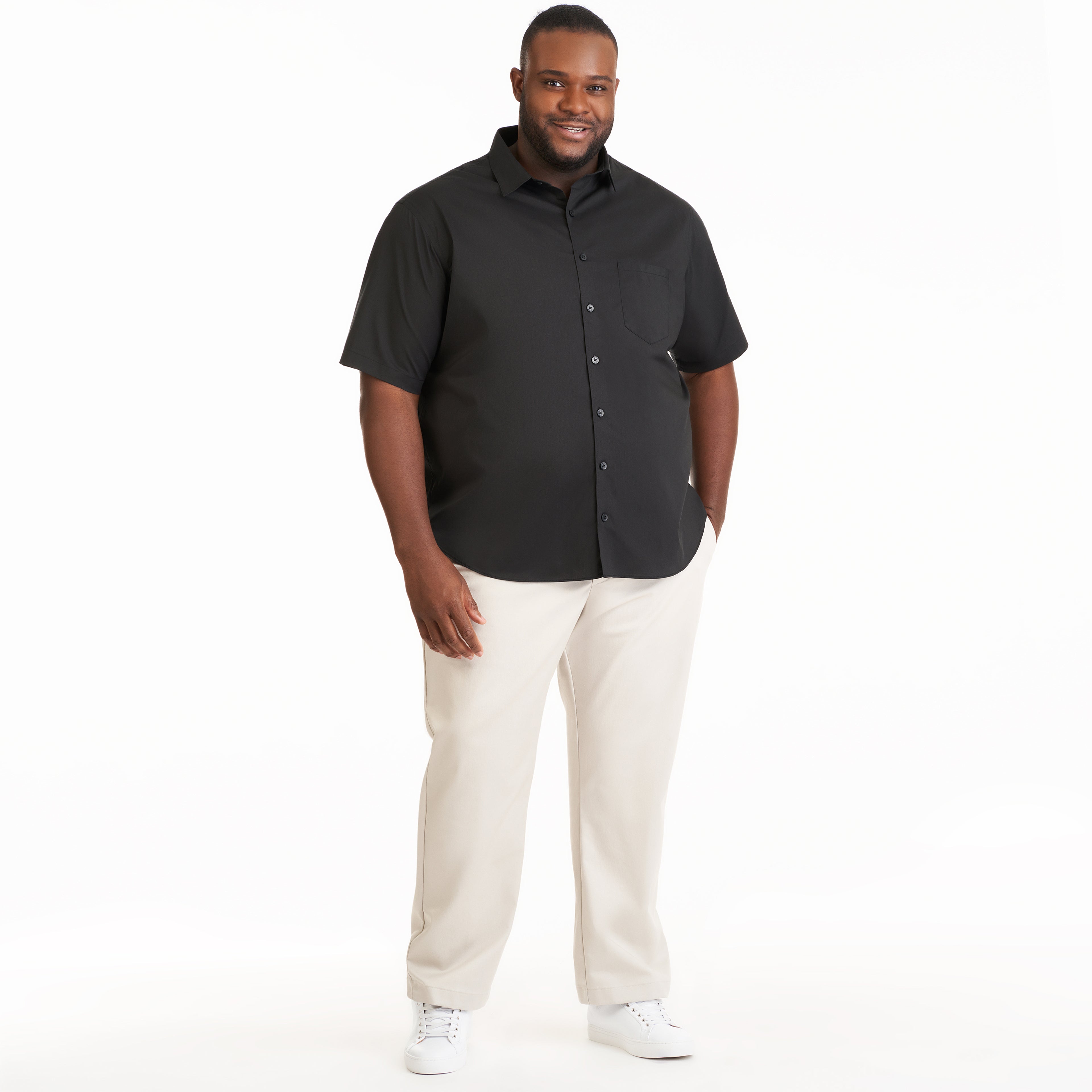 Folsen Short Sleeve Stain Shield Solid - Big & Tall