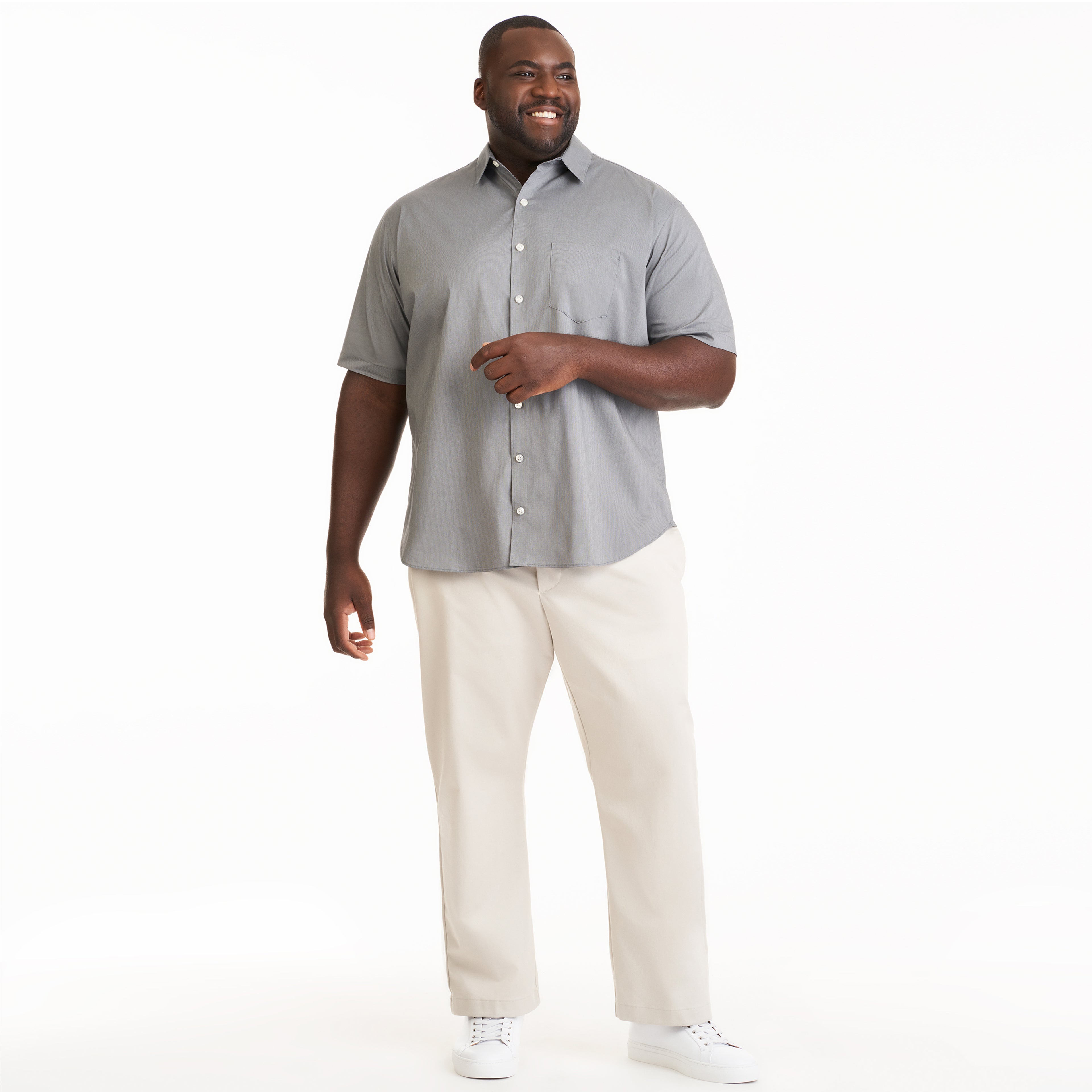 Folsen Short Sleeve Stain Shield Solid - Big & Tall