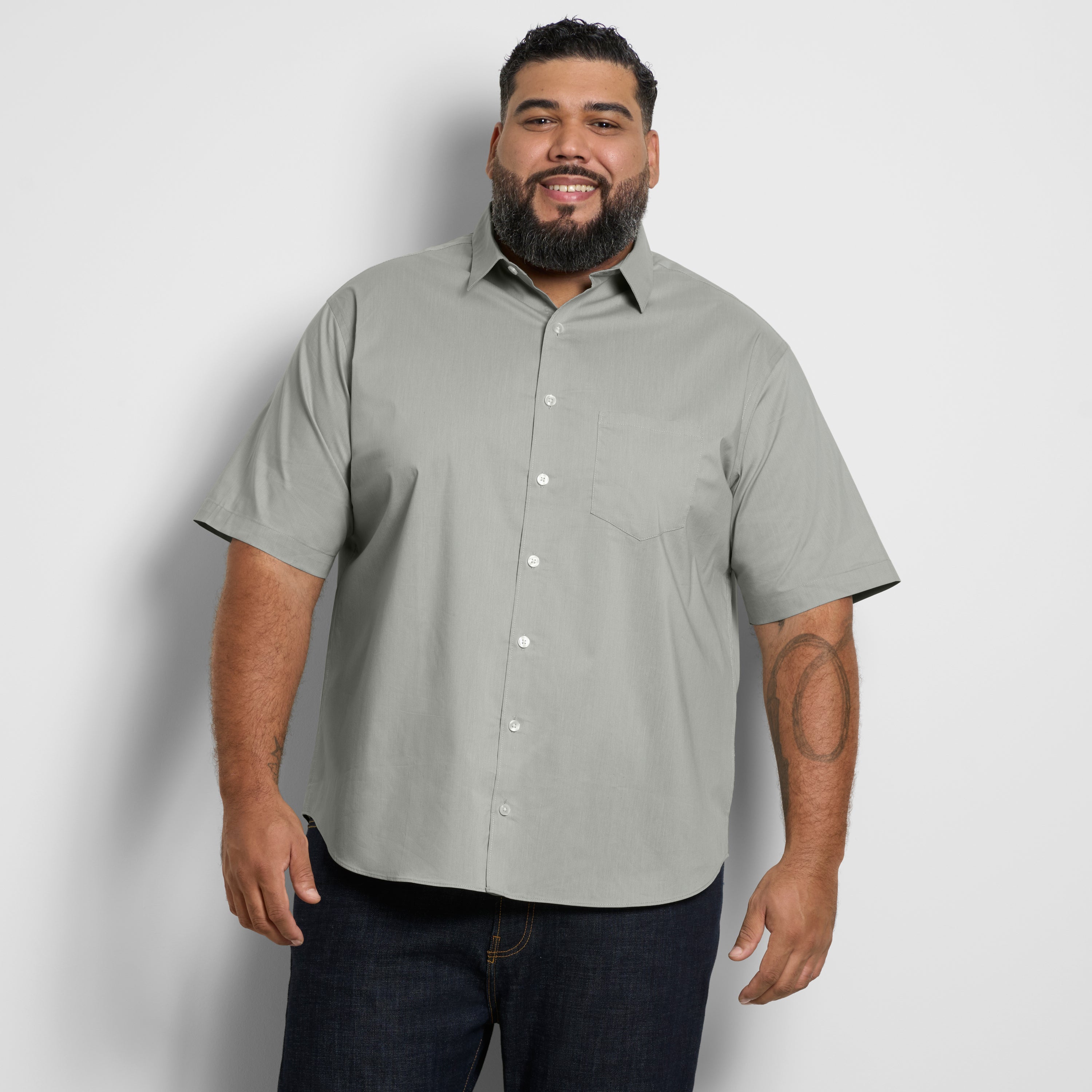 Folsen Short Sleeve Stain Shield Solid - Big & Tall