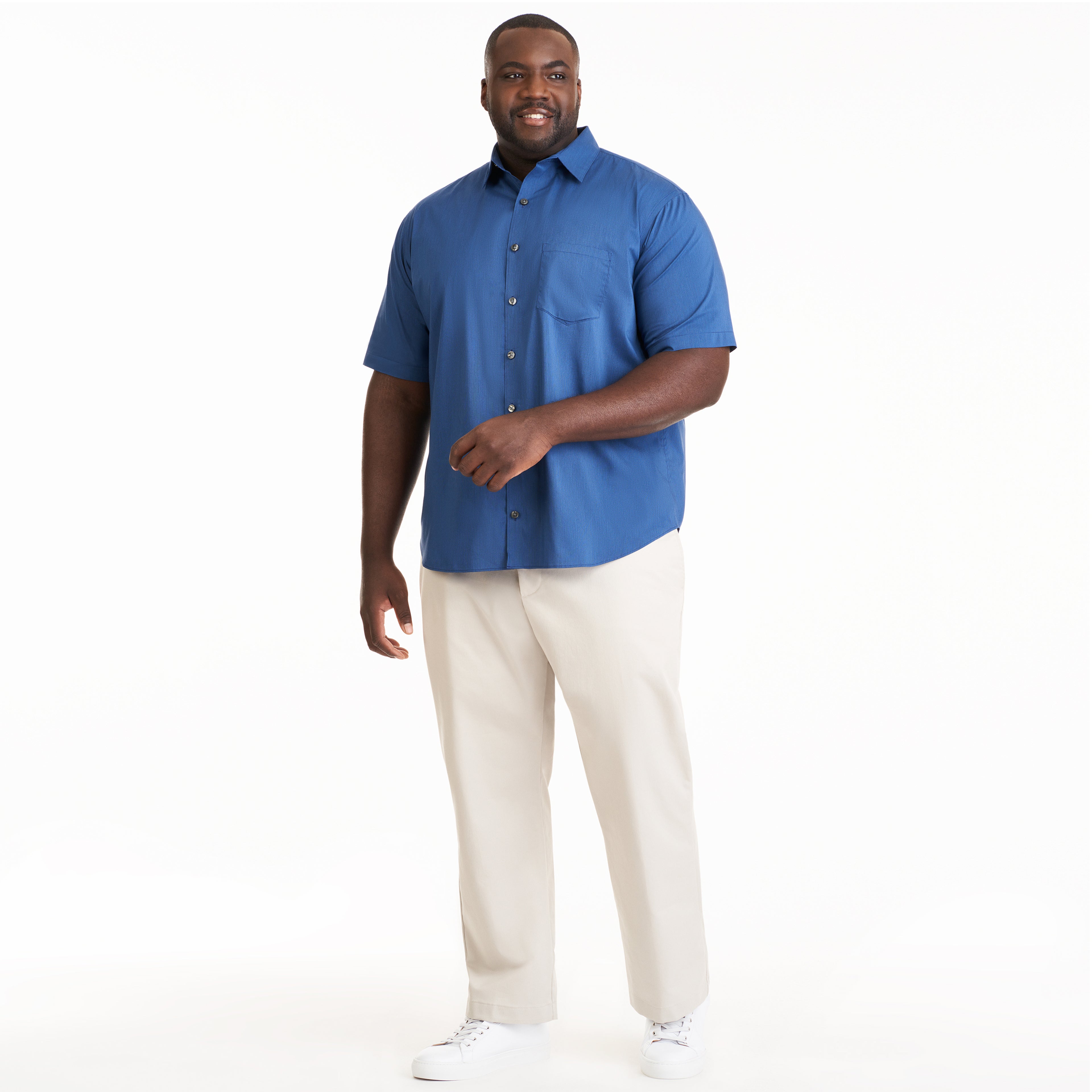 Folsen Short Sleeve Stain Shield Solid - Big & Tall