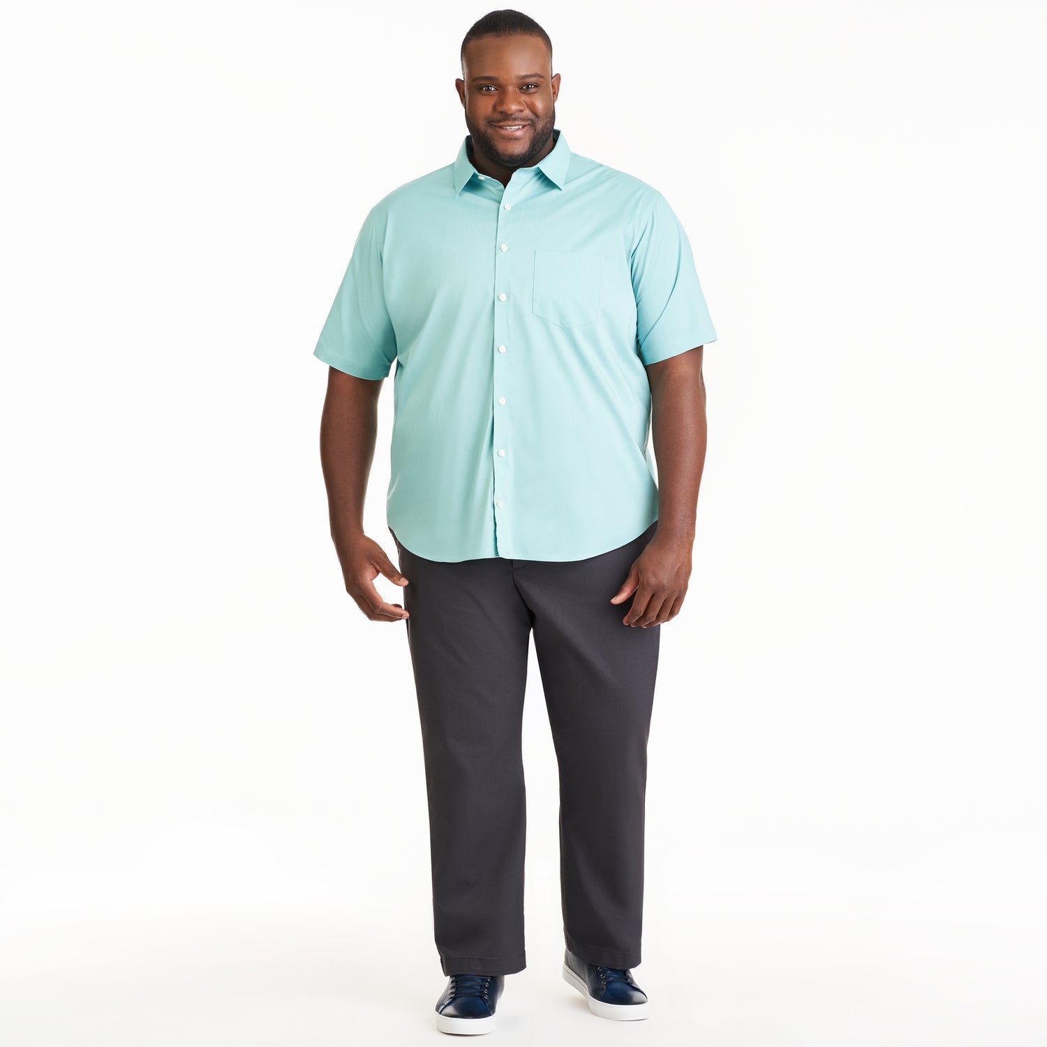 Folsen Short Sleeve Stain Shield Solid - Big & Tall
