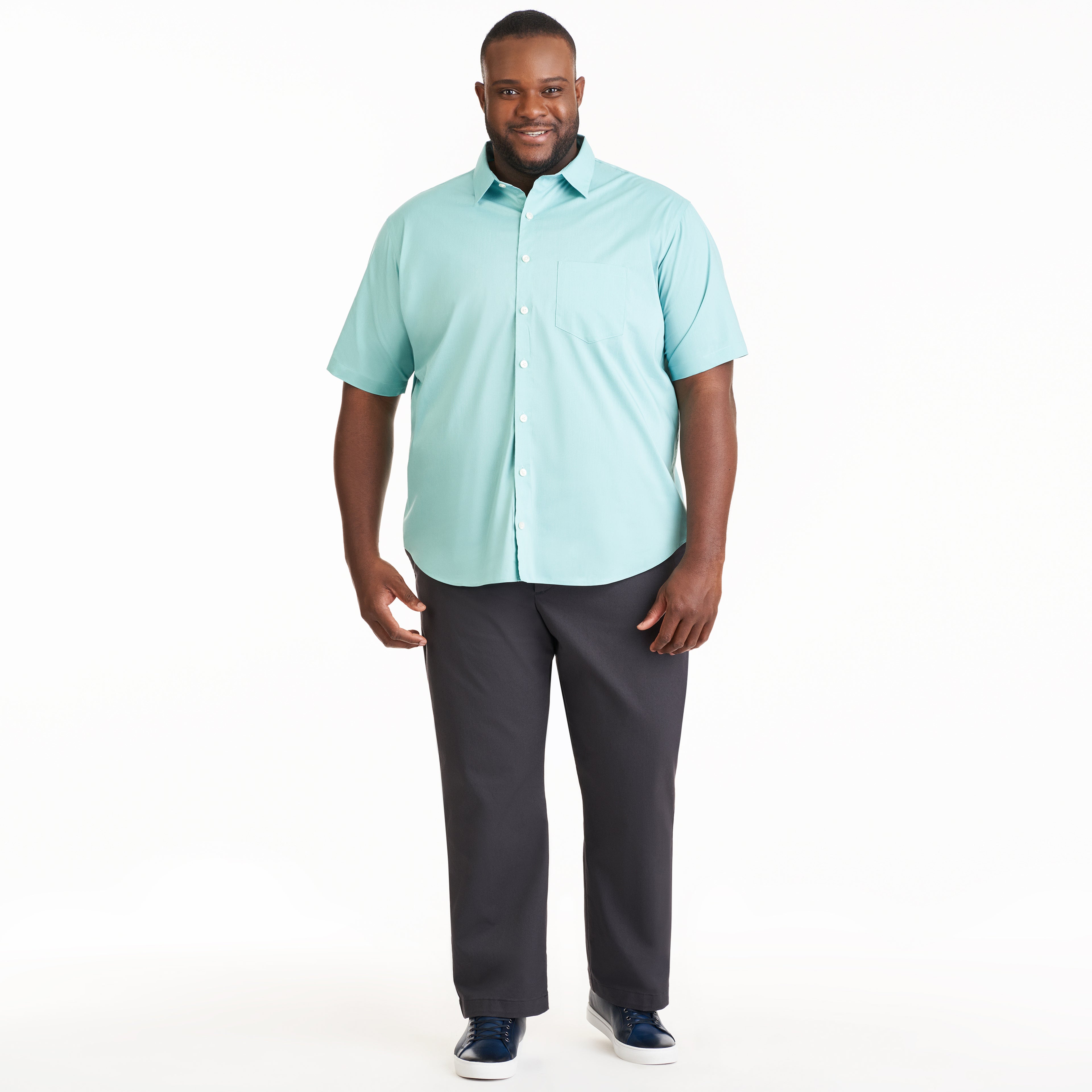 Folsen Short Sleeve Stain Shield Solid - Big & Tall