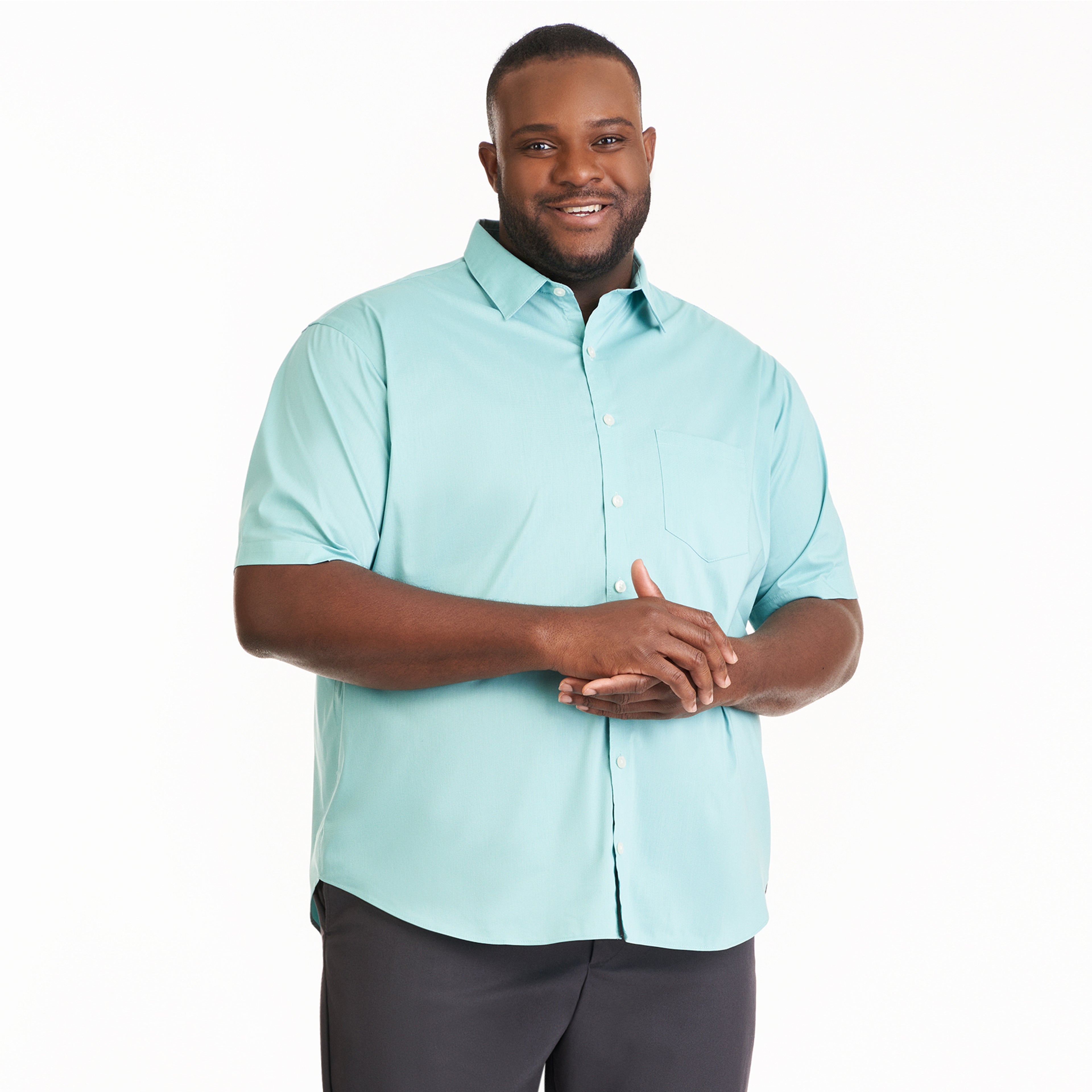 Folsen Short Sleeve Stain Shield Solid - Big &amp; Tall