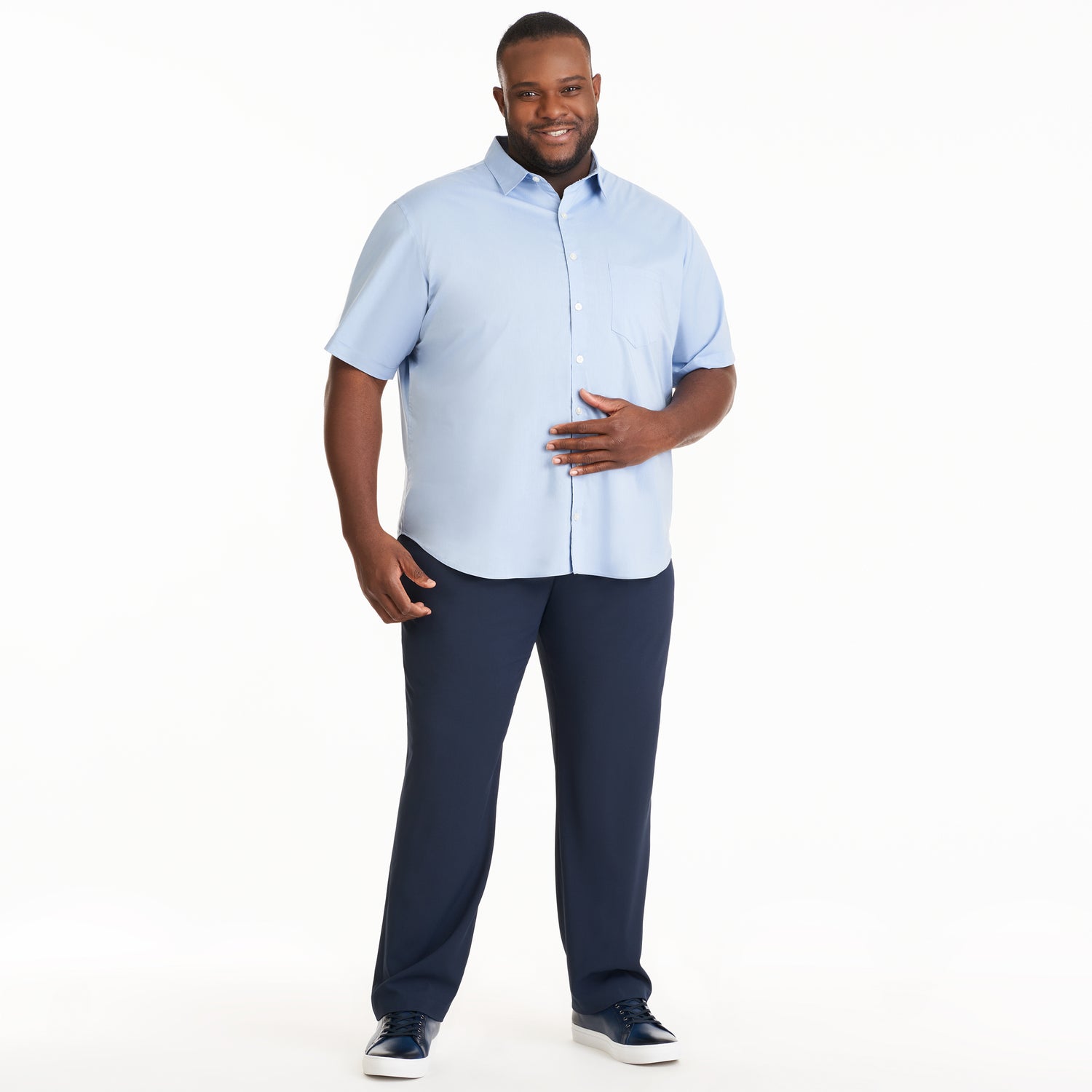 Folsen Short Sleeve Stain Shield Solid - Big & Tall