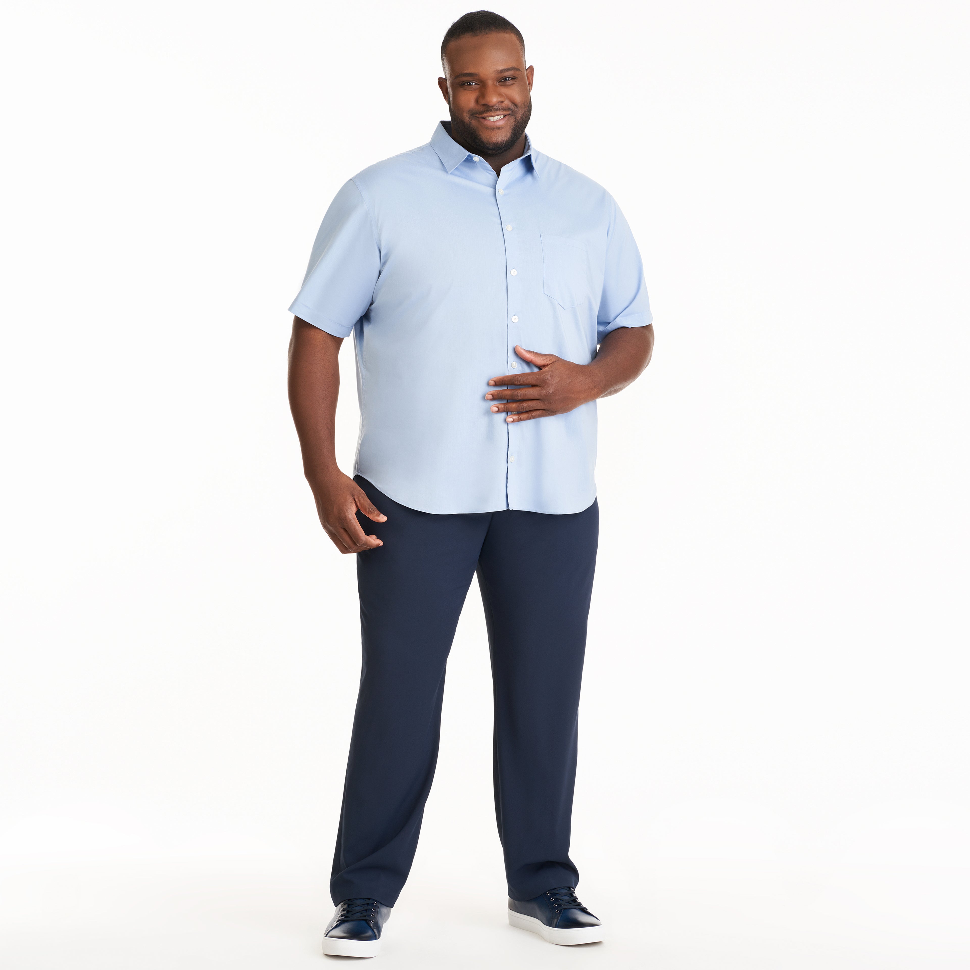 Folsen Short Sleeve Stain Shield Solid - Big & Tall