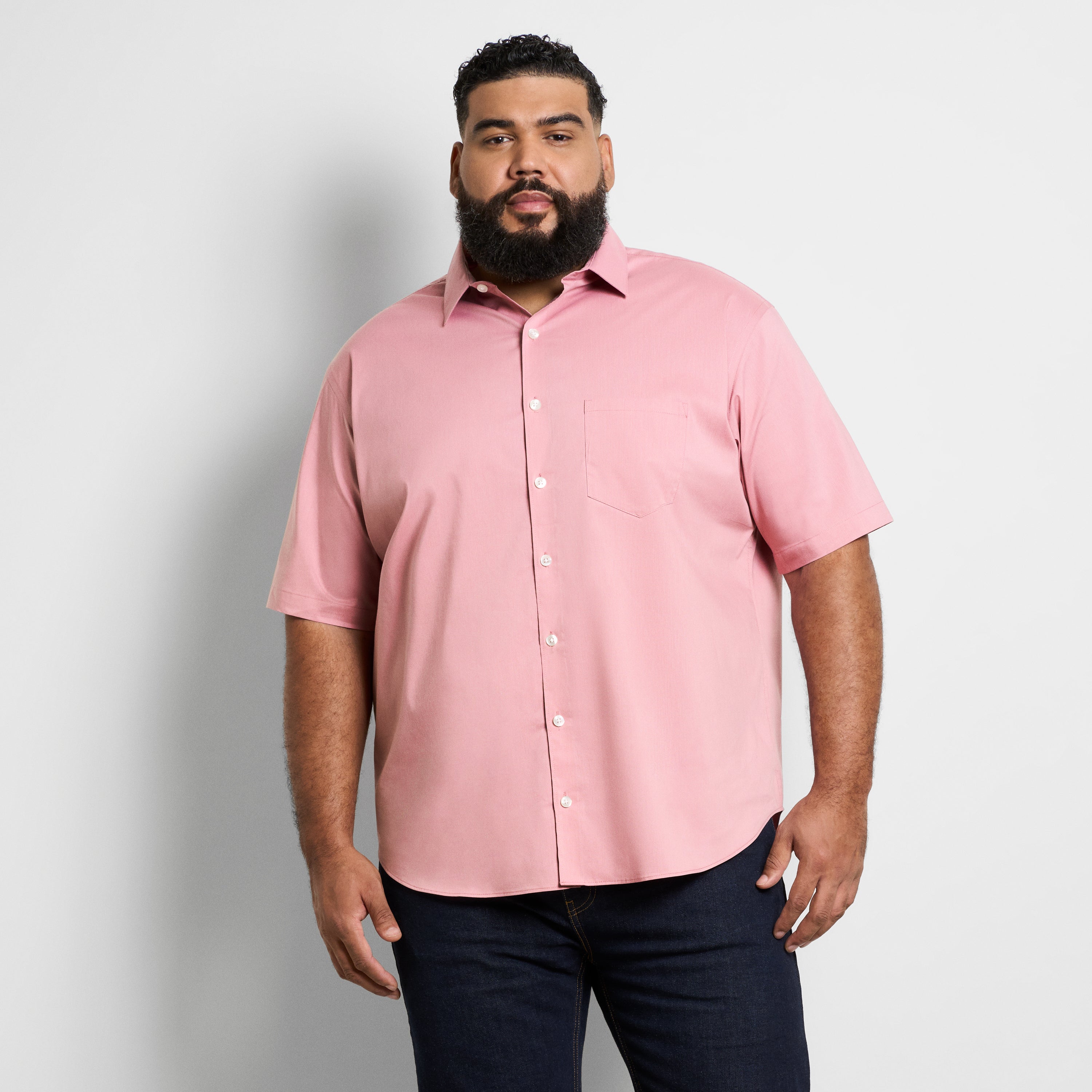 Folsen Short Sleeve Stain Shield Solid - Big & Tall