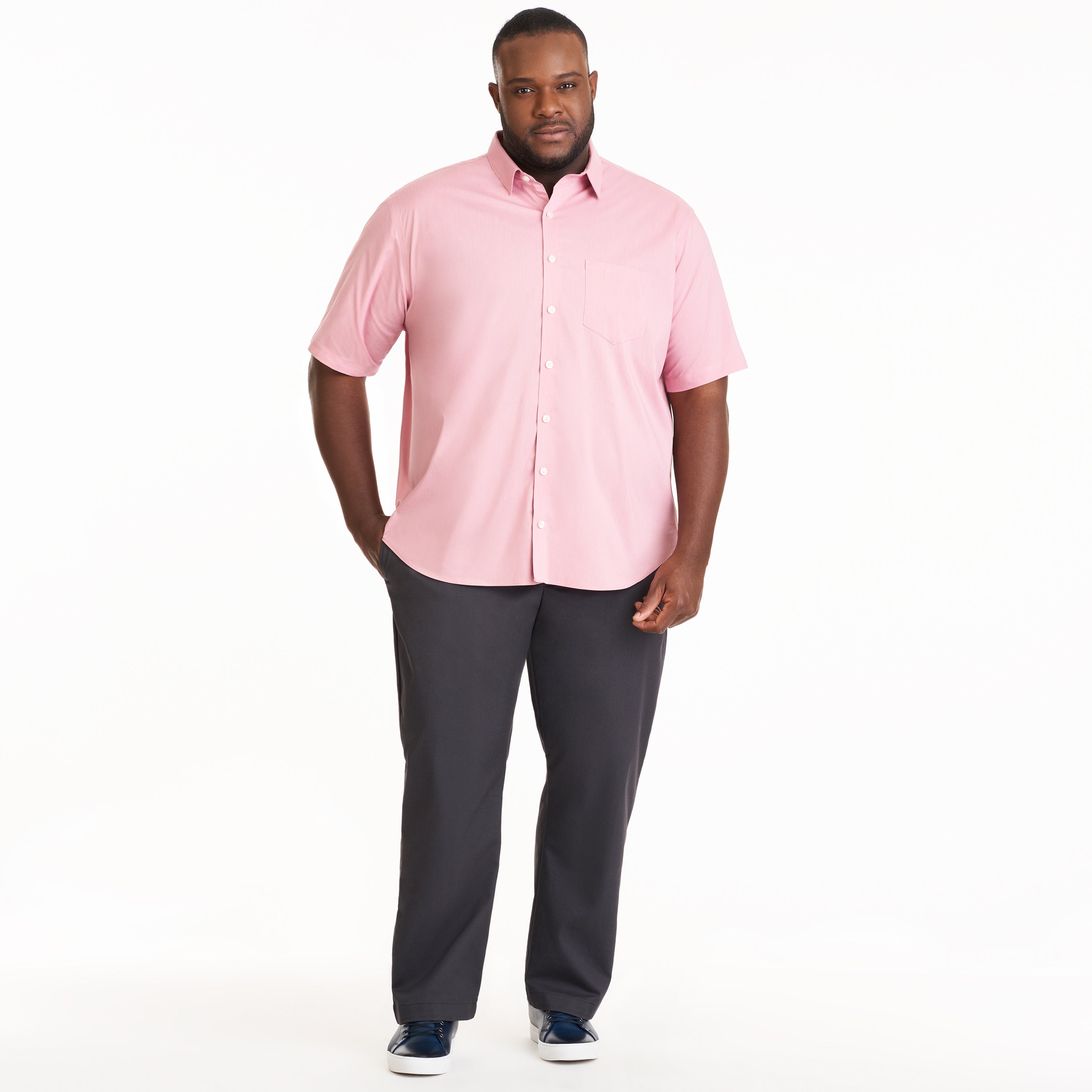 Folsen Short Sleeve Stain Shield Solid - Big & Tall