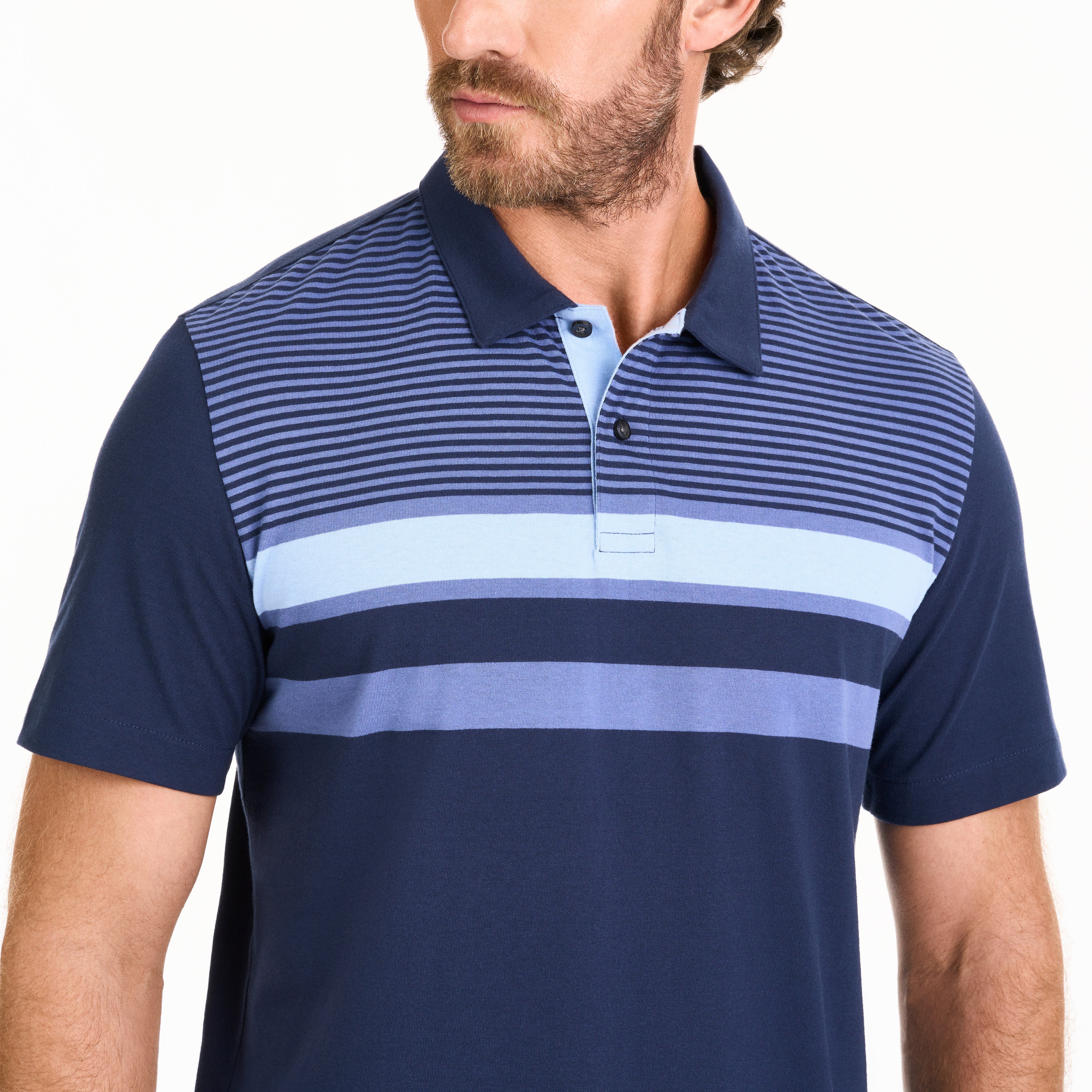 Essential Multi Stripe Cotton Jersey Short Sleeve Polo