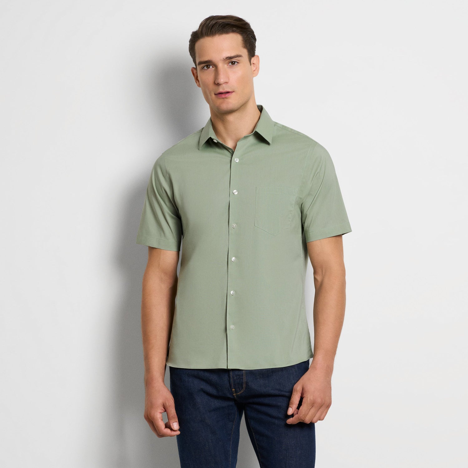 Essential Stain Shield Short Sleeve Shirt Solid - Slim Fit