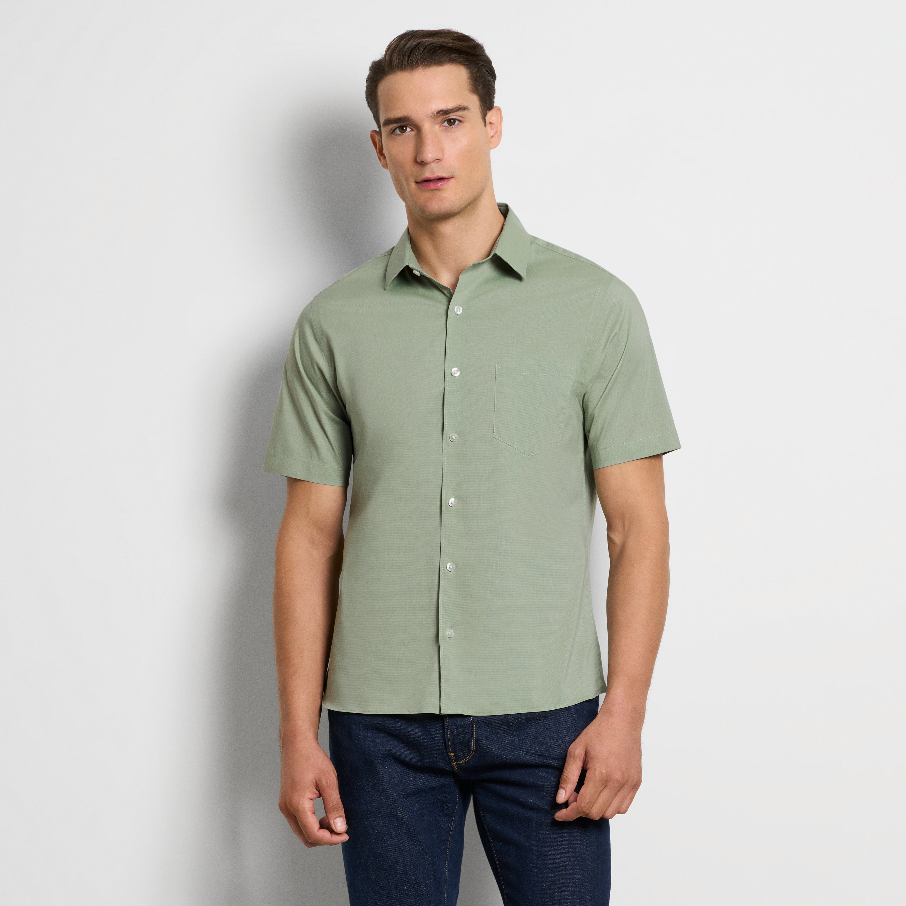 Essential Stain Shield Short Sleeve Shirt Solid - Slim Fit