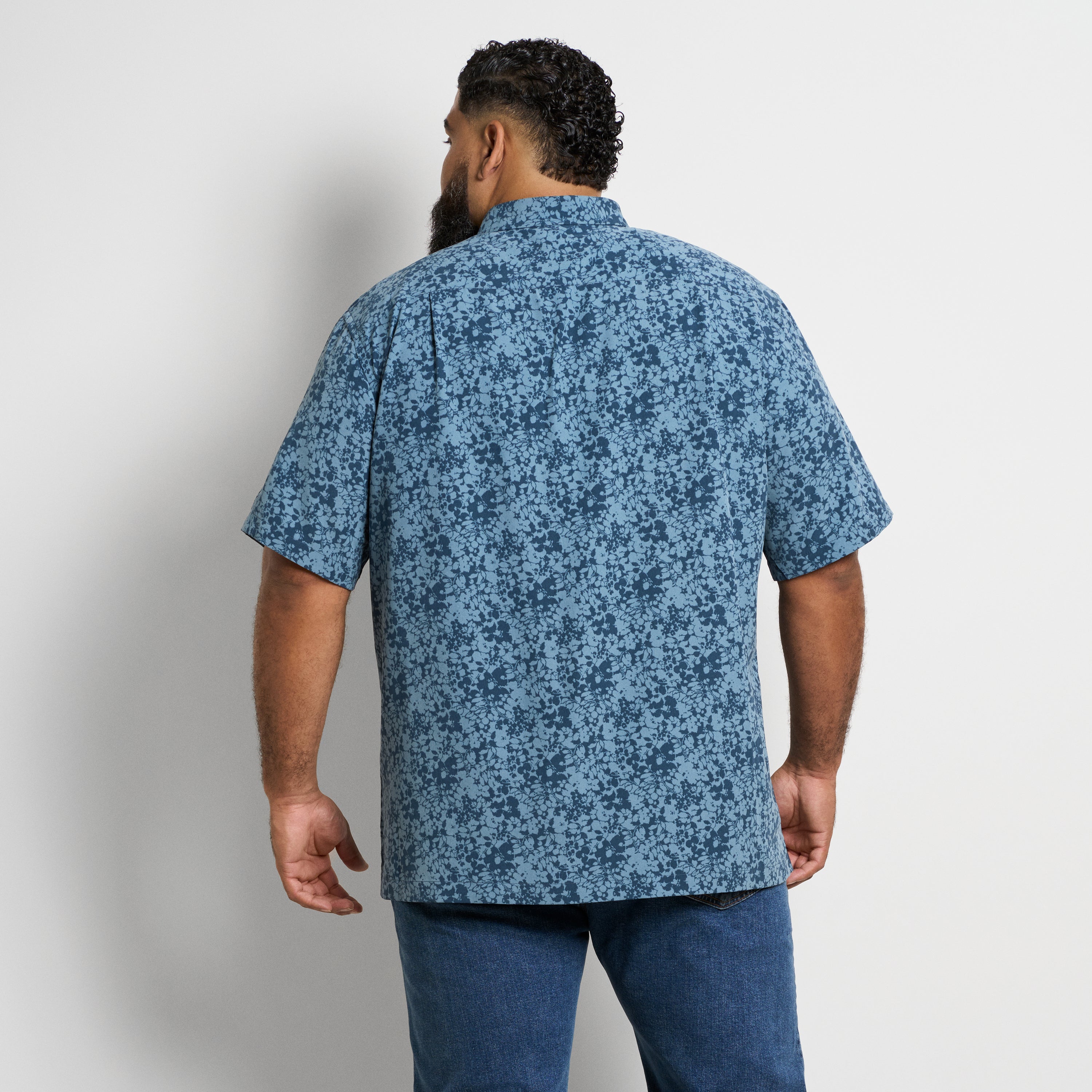 Weekend Asphalt Print Camp Shirt - Big & Tall