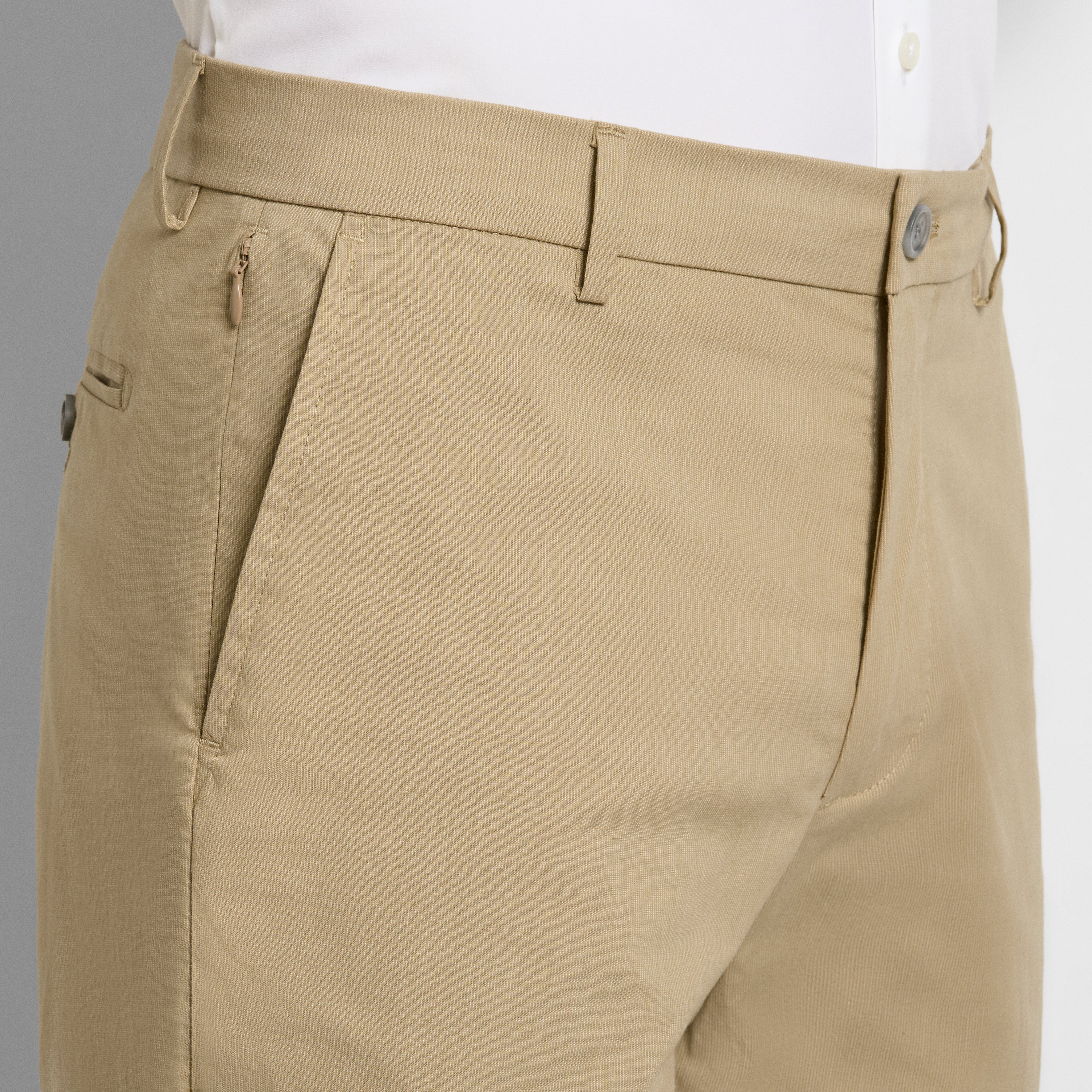 Fine Stripe Cotton Stretch Pant Straight Fit