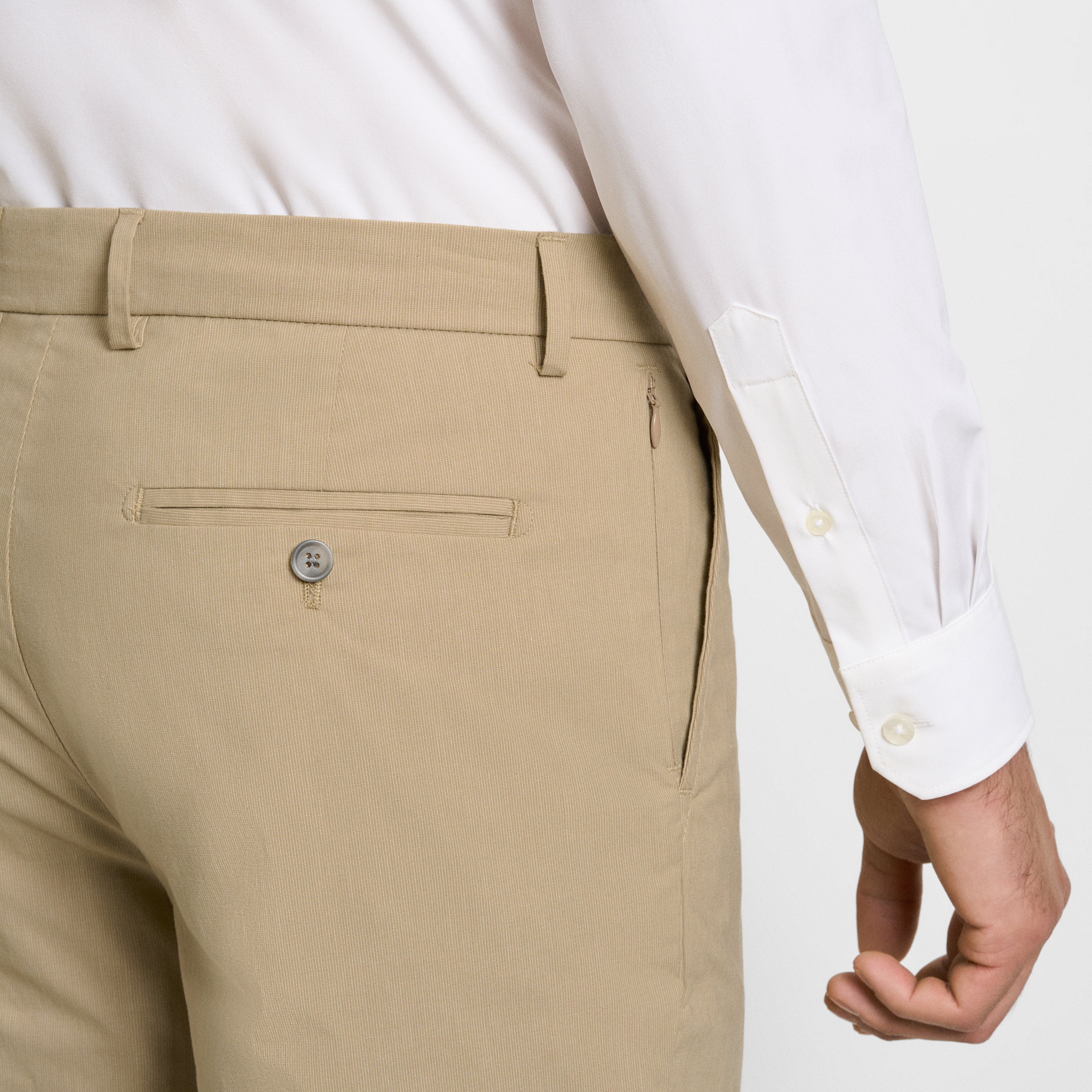 Fine Stripe Cotton Stretch Pant Straight Fit