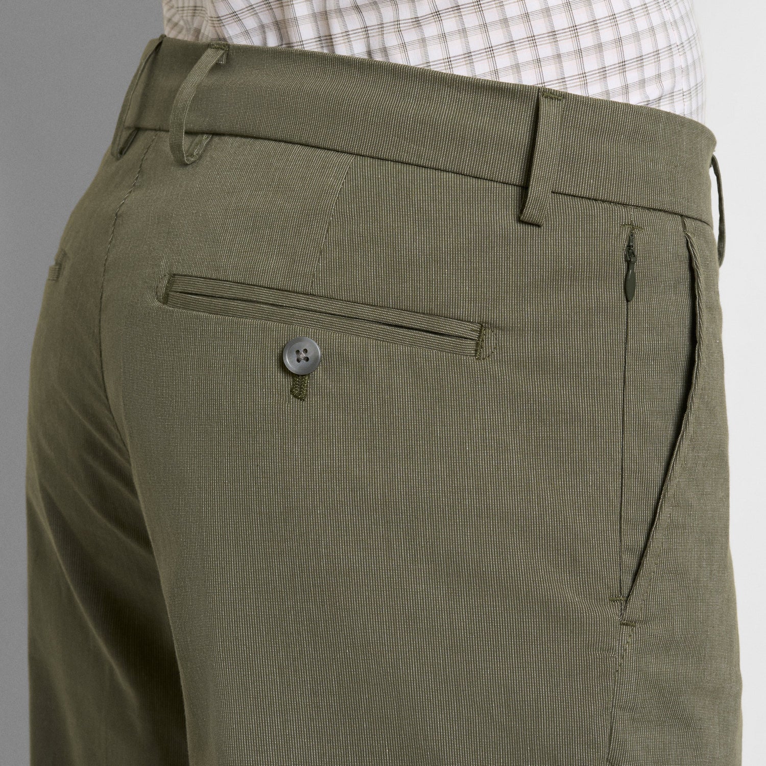 Fine Stripe Cotton Stretch Pant Straight Fit