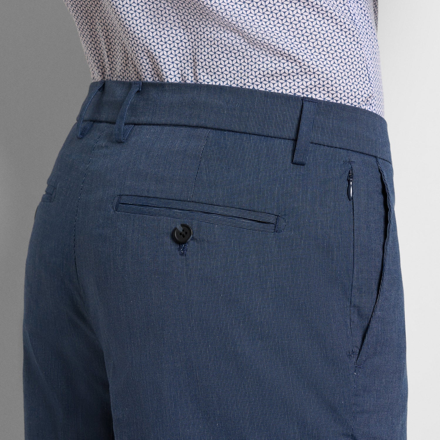 Fine Stripe Cotton Stretch Pant Straight Fit