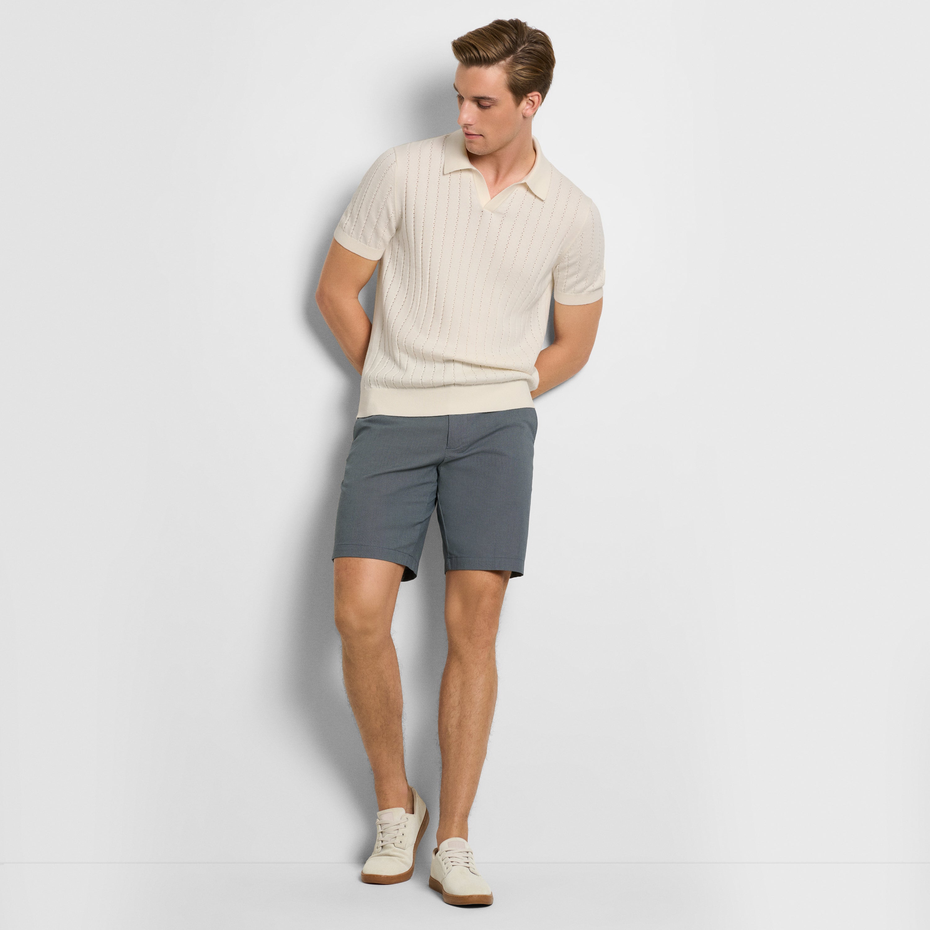 Temp Control Short Sleeve Sweater Johnny Collar Polo