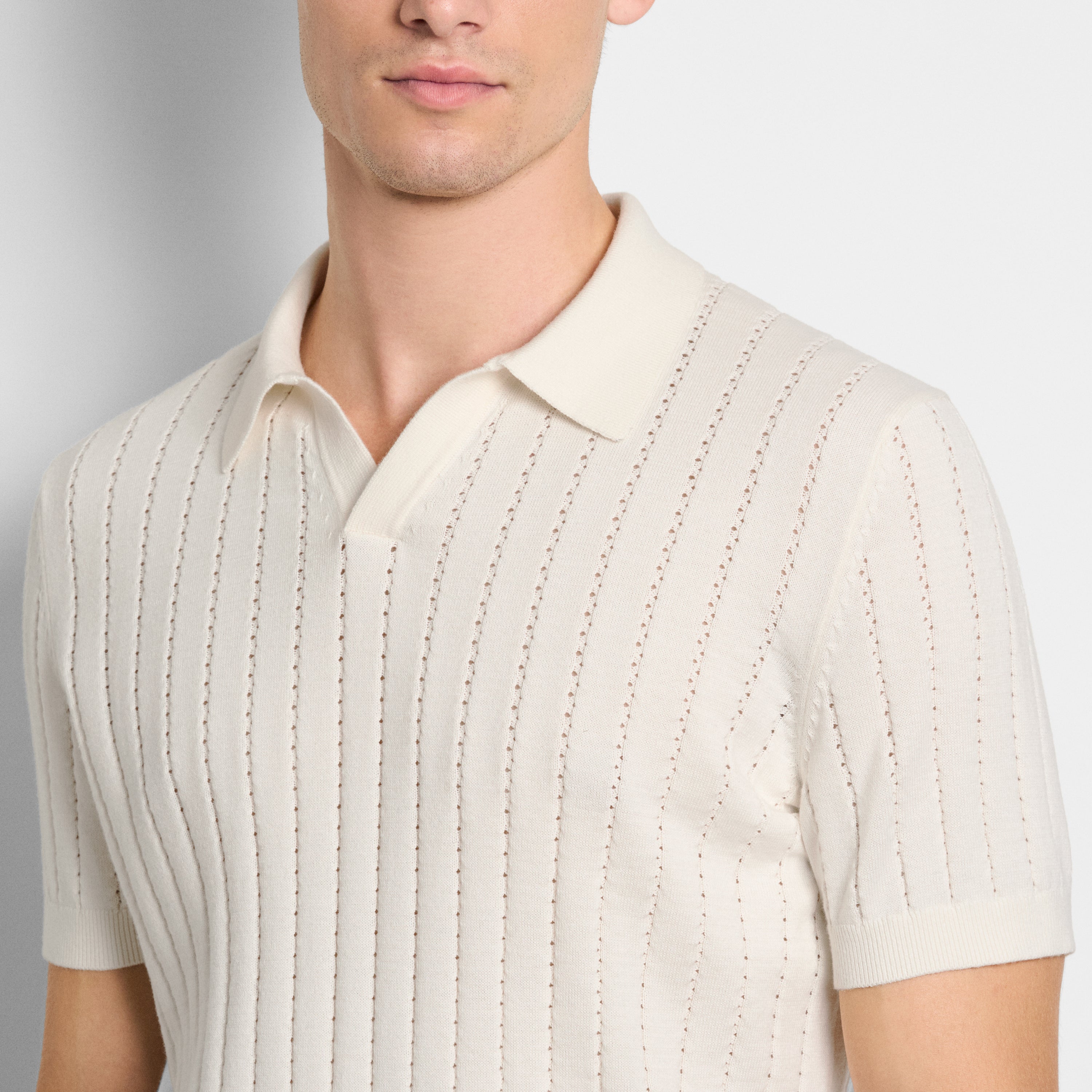 Temp Control Short Sleeve Sweater Johnny Collar Polo