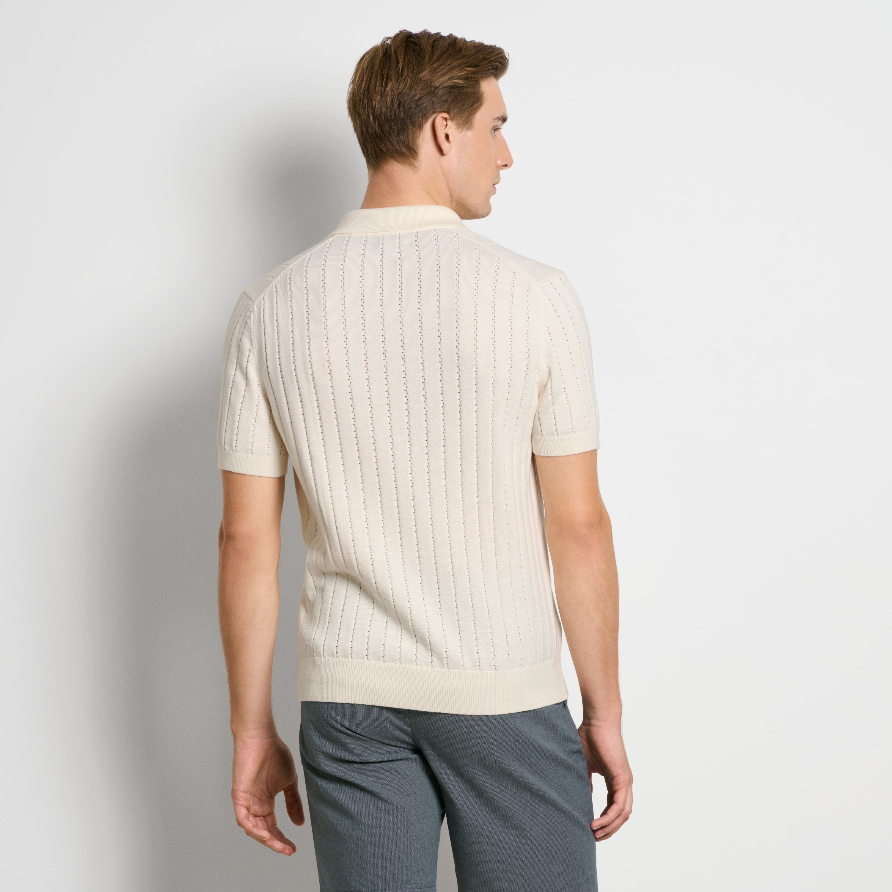 Temp Control Short Sleeve Sweater Johnny Collar Polo