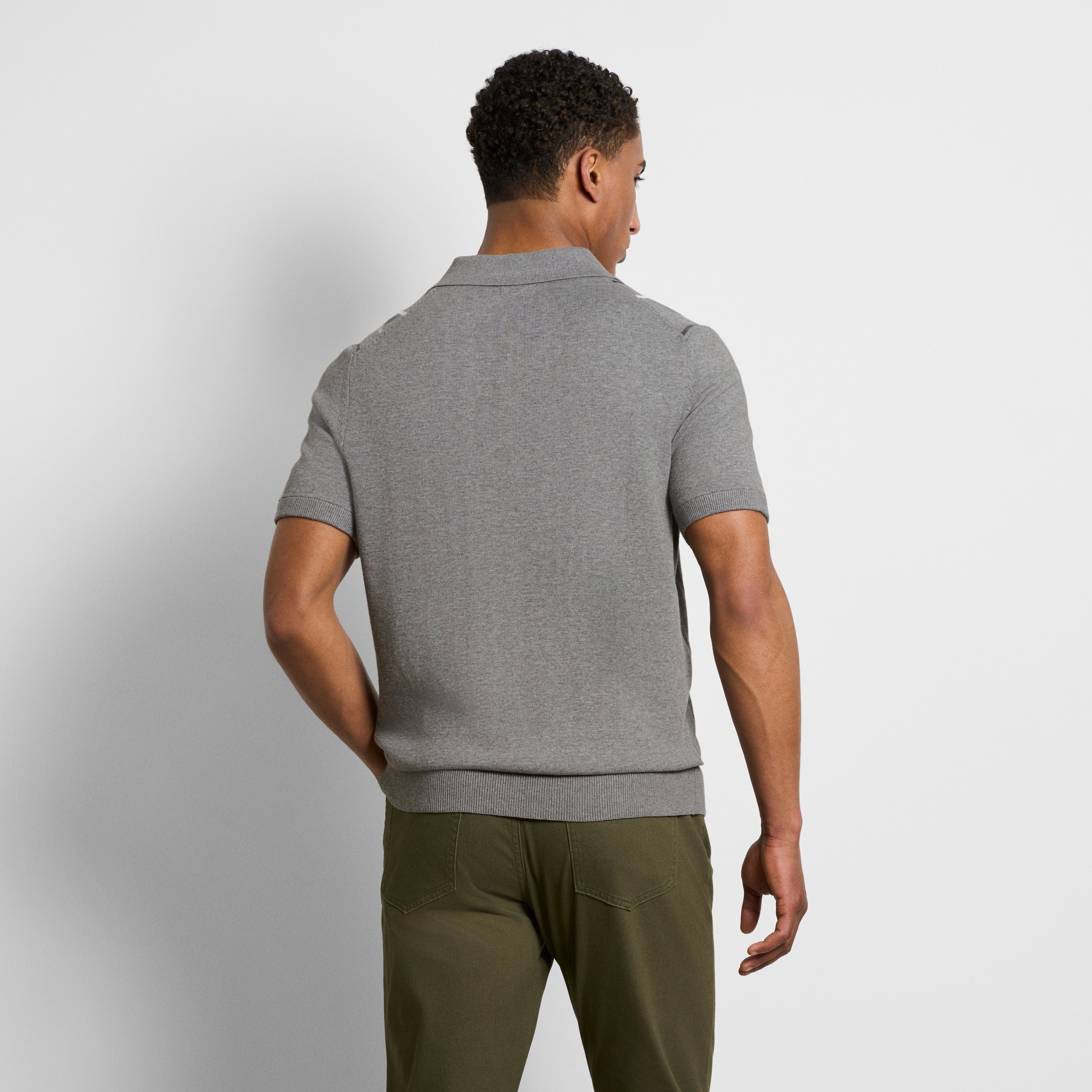 Temp Control Sweater Degrade Stripe Short Sleeve Polo