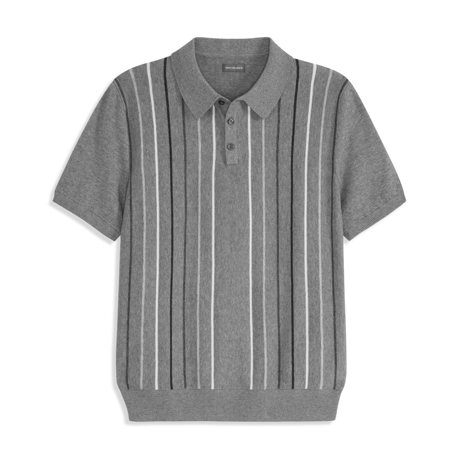 Temp Control Sweater Degrade Stripe Short Sleeve Polo