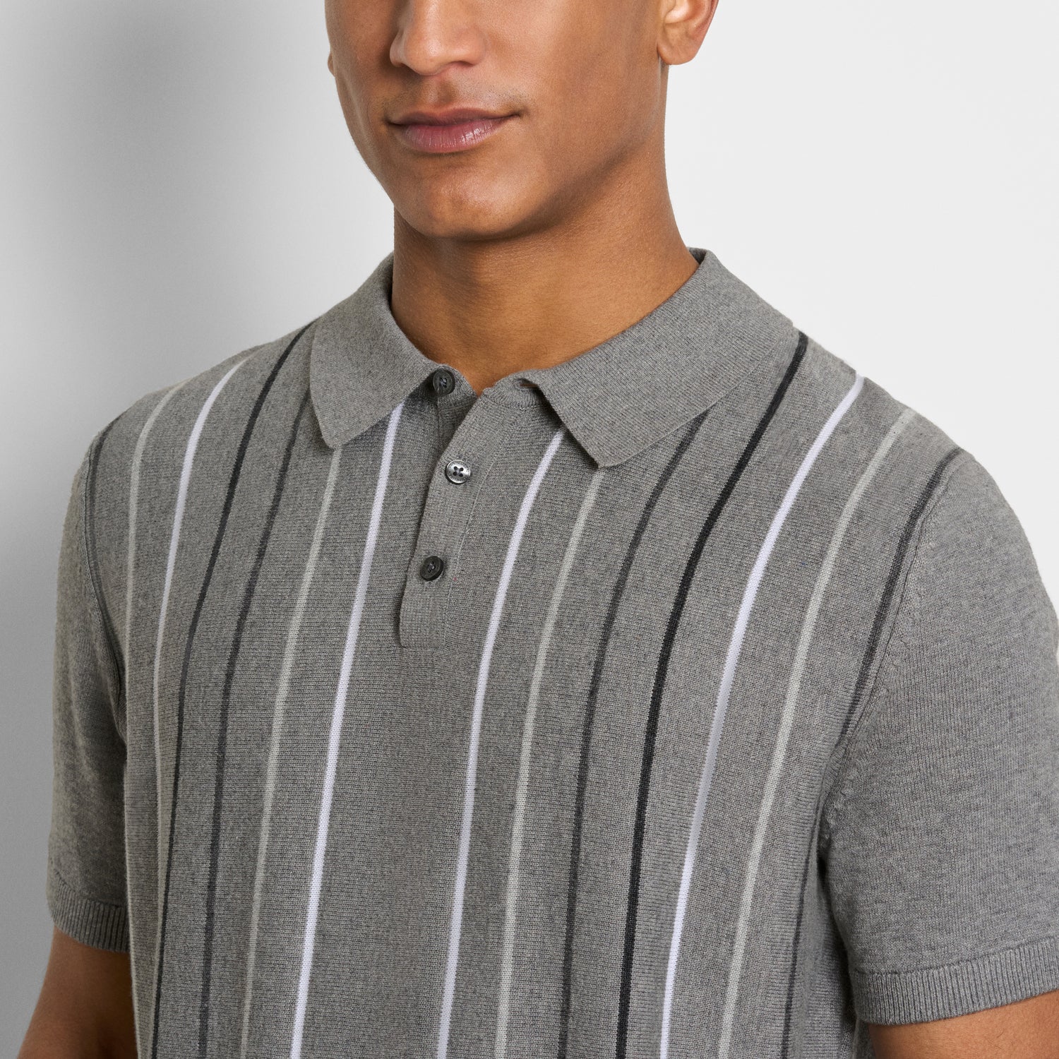 Temp Control Sweater Degrade Stripe Short Sleeve Polo