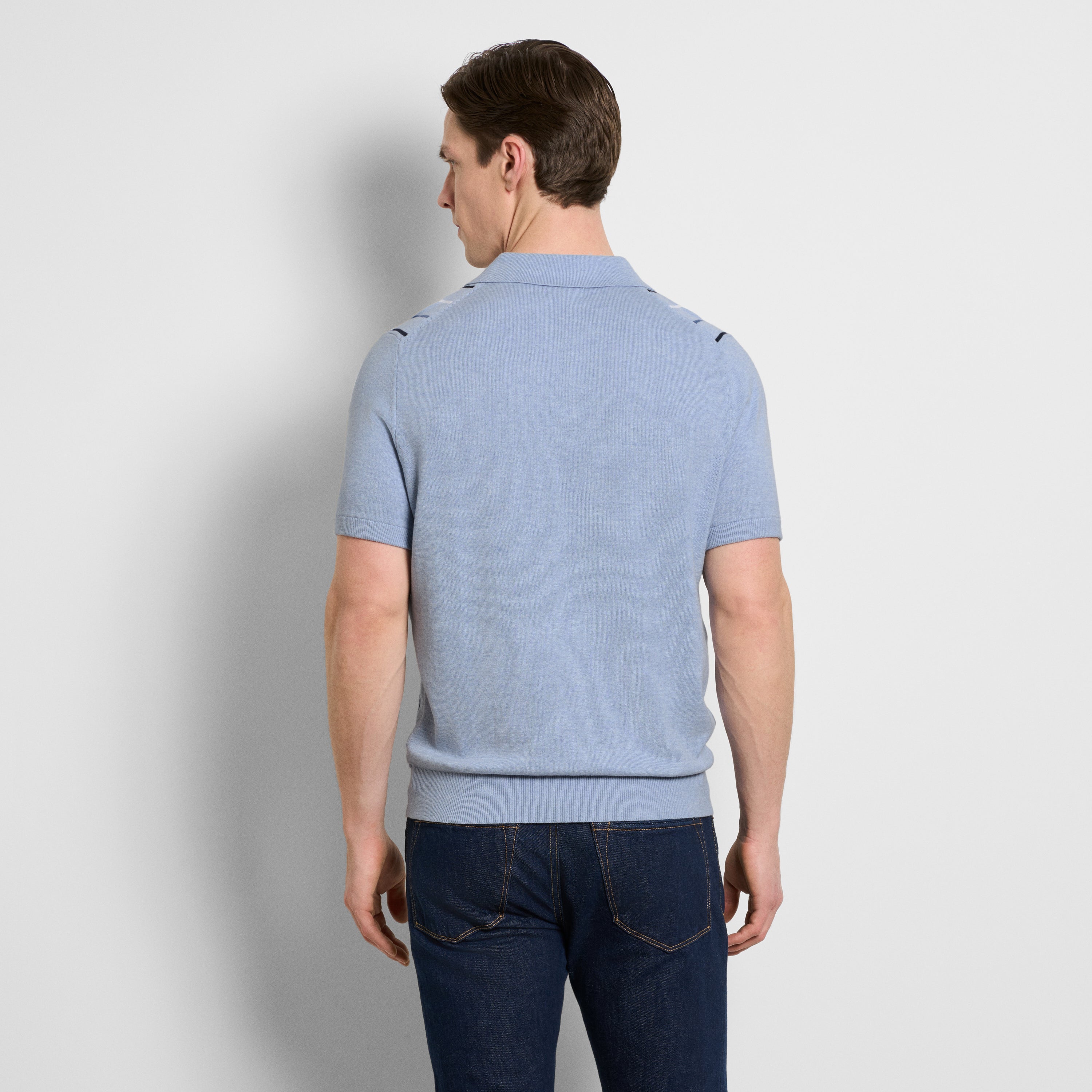 Temp Control Sweater Degrade Stripe Short Sleeve Polo