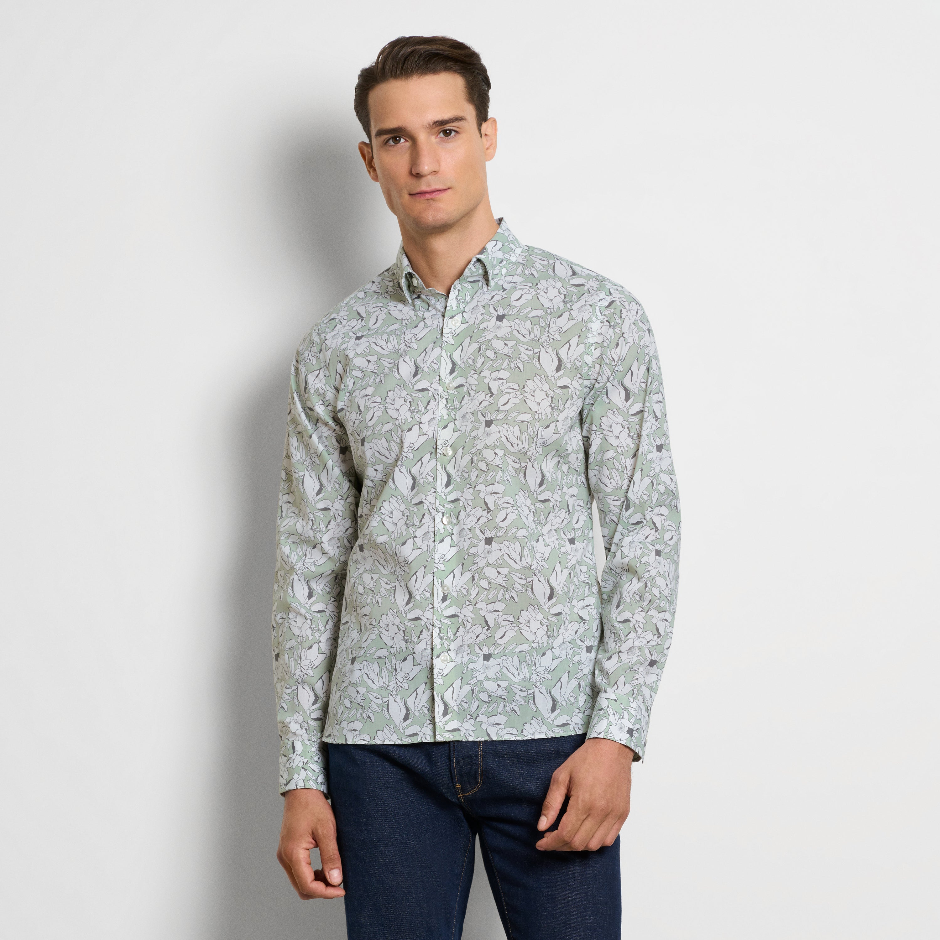 Cronbie Long Sleeve Slim Fit Stain Shield Tulip Print Shirt Van Heusen Cronbie Long Sleeve Slim Fit Stain Shield Tulip Print Shirt Van Heusen