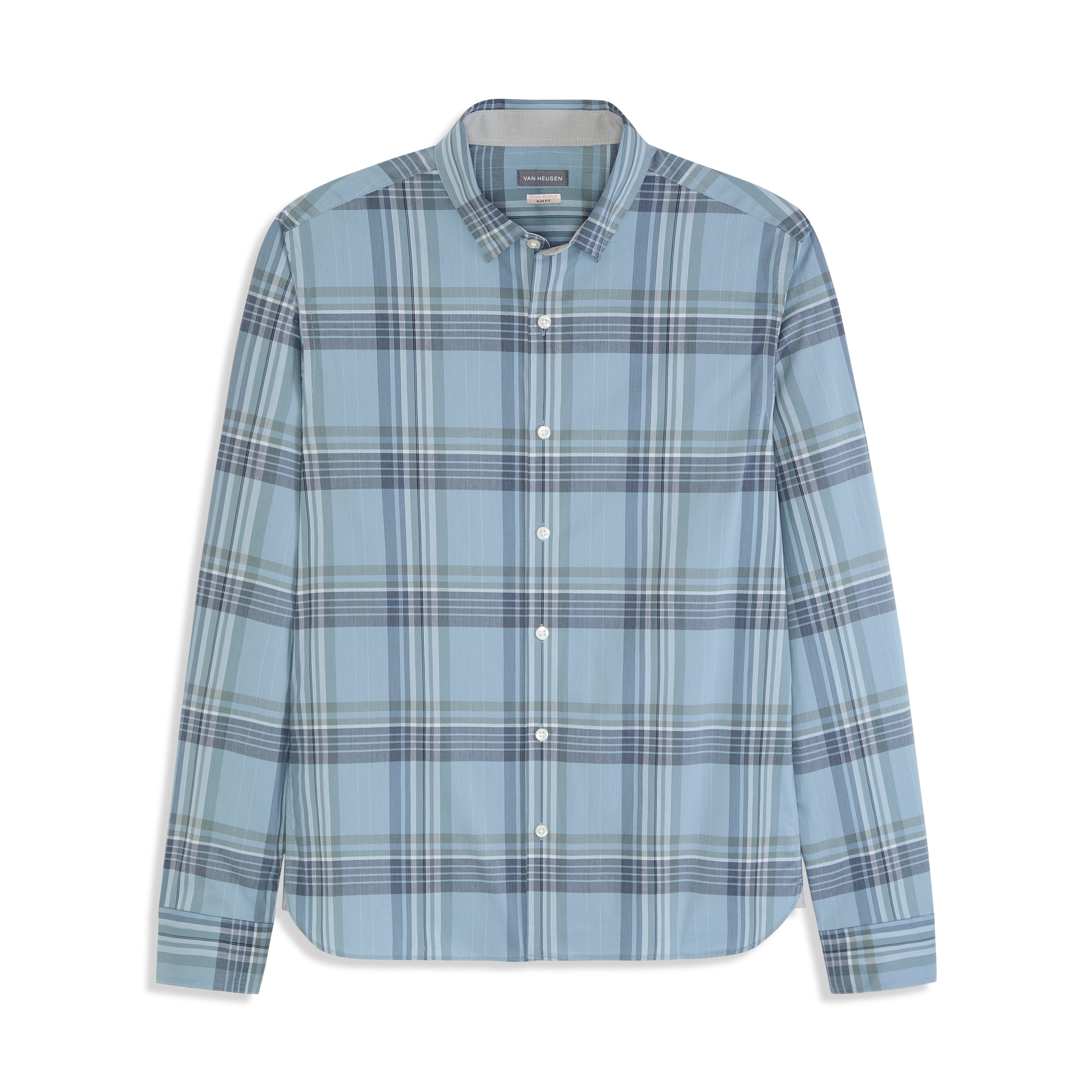 Cronbie Long Sleeve Slim Fit Stain Shield Open Plaid Shirt