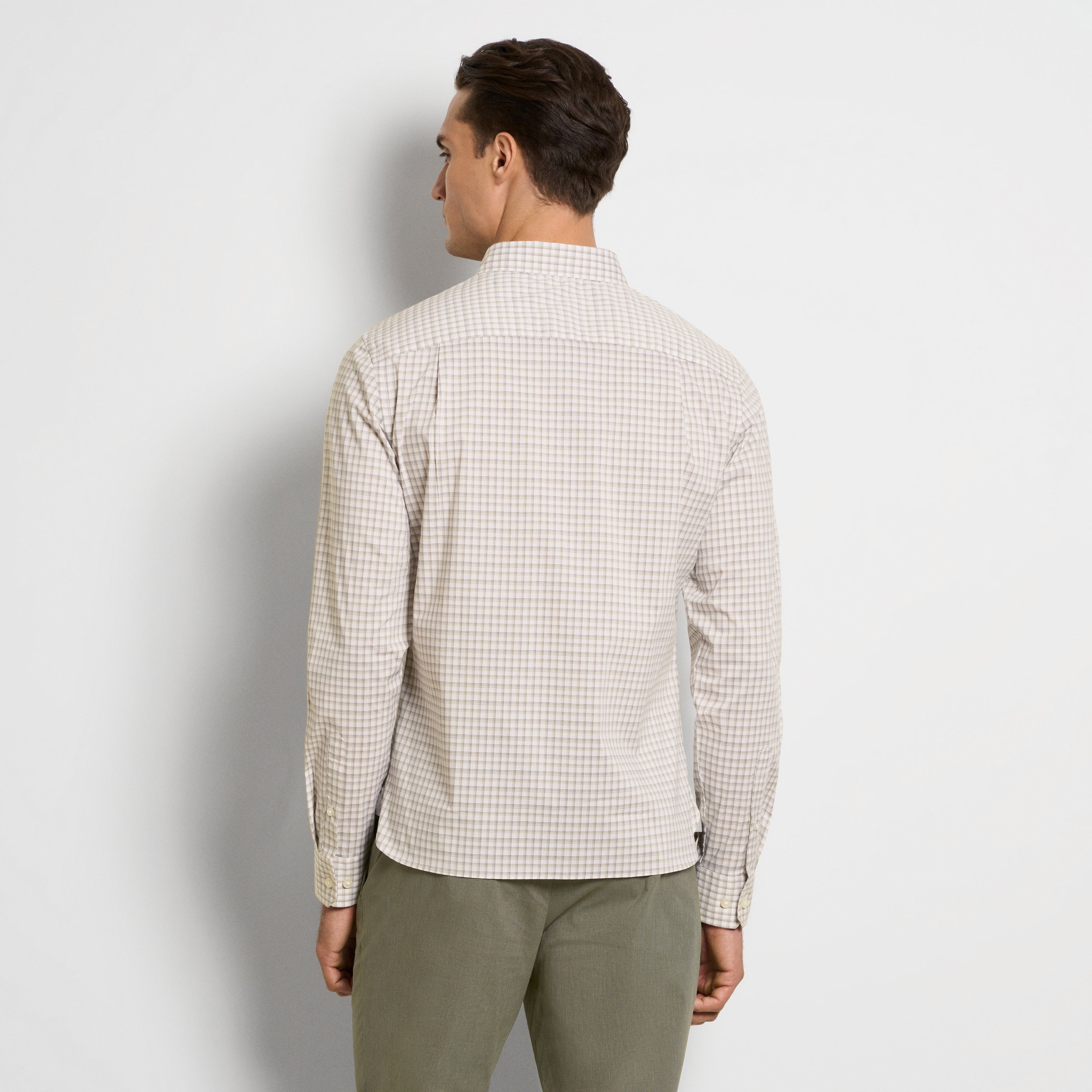 Cronbie Long Sleeve Slim Fit Stain Shield Mini Multi Plaid Shirt