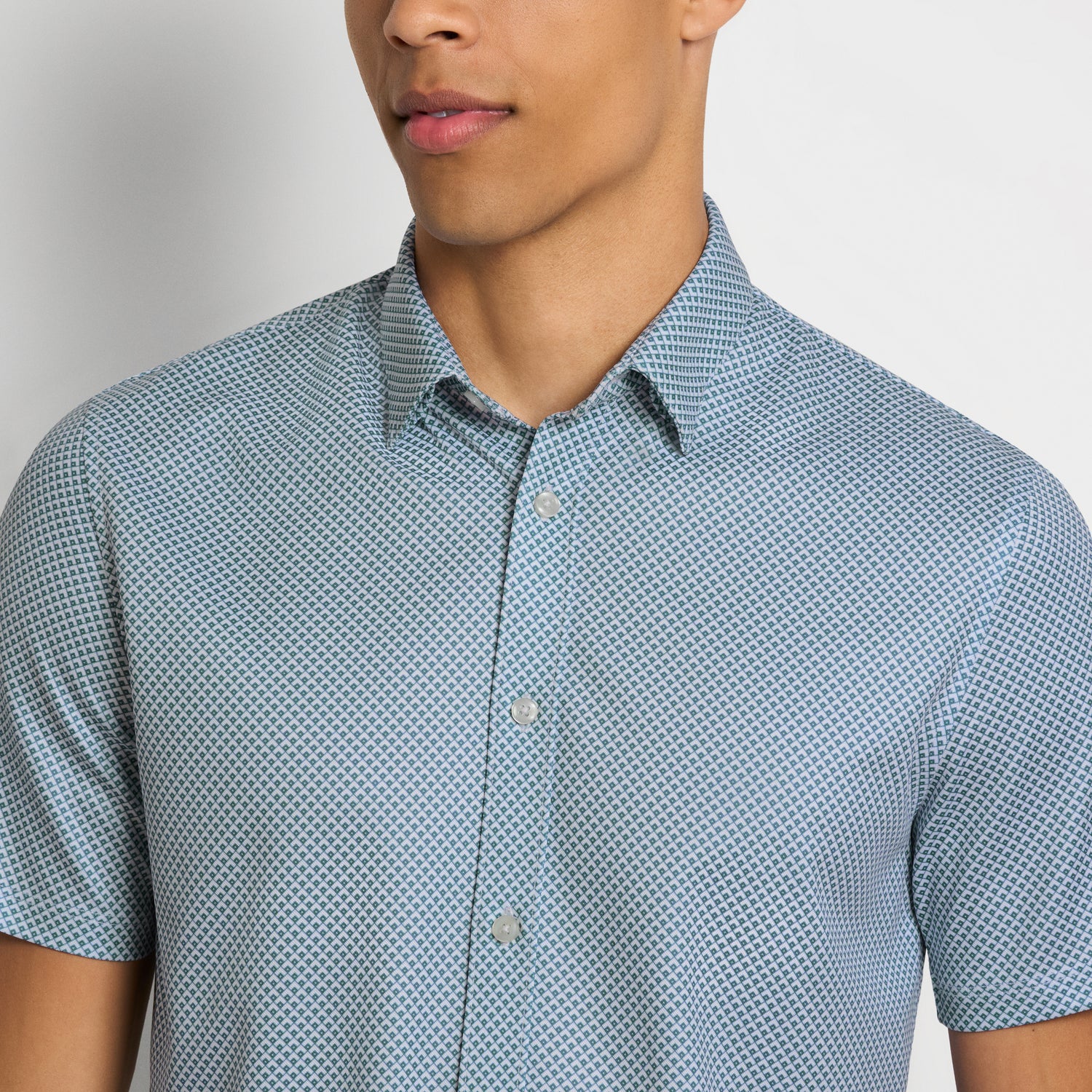 Performance Pique Paver Print Shirt - Slim Fit